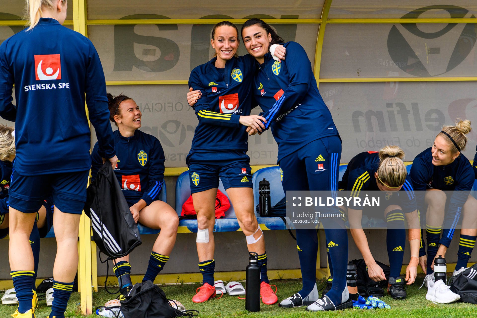 Kosovare Asllani and goalkeeper Zecira Musovic