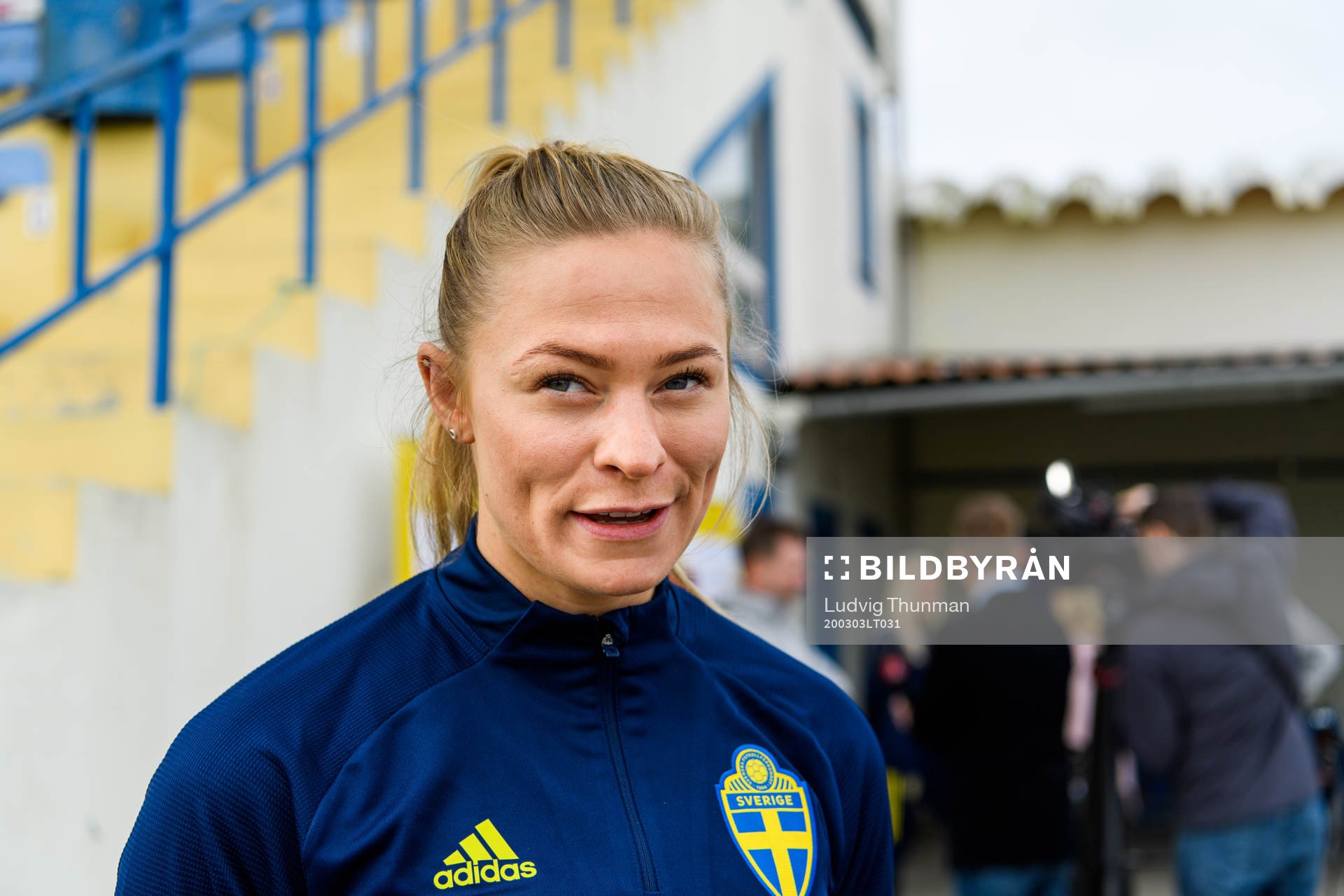 Fridolina Rolfö is interviewed by the media