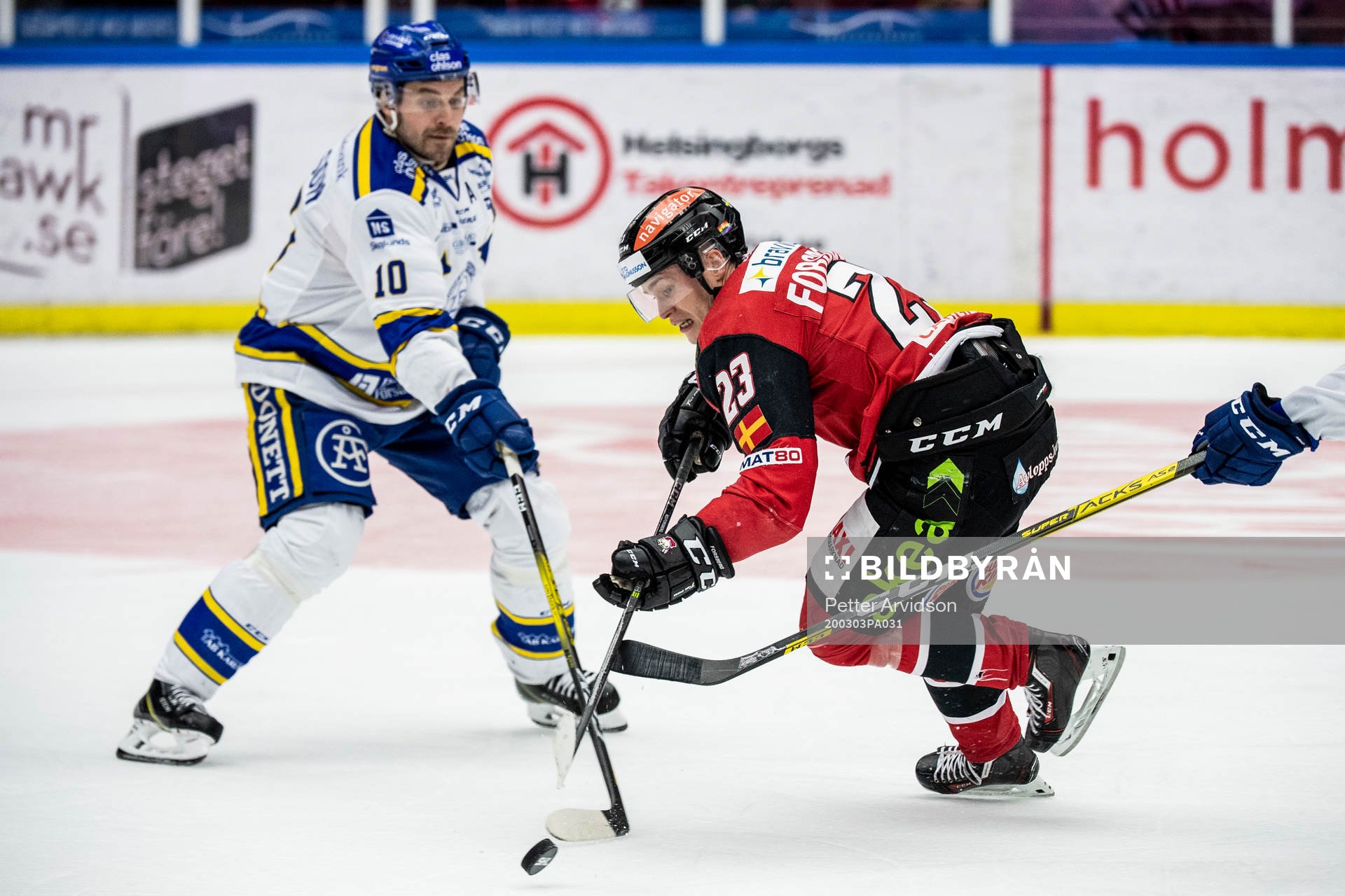 Malmö Redhawks Christoffer Forsberg och Leksands Johan
