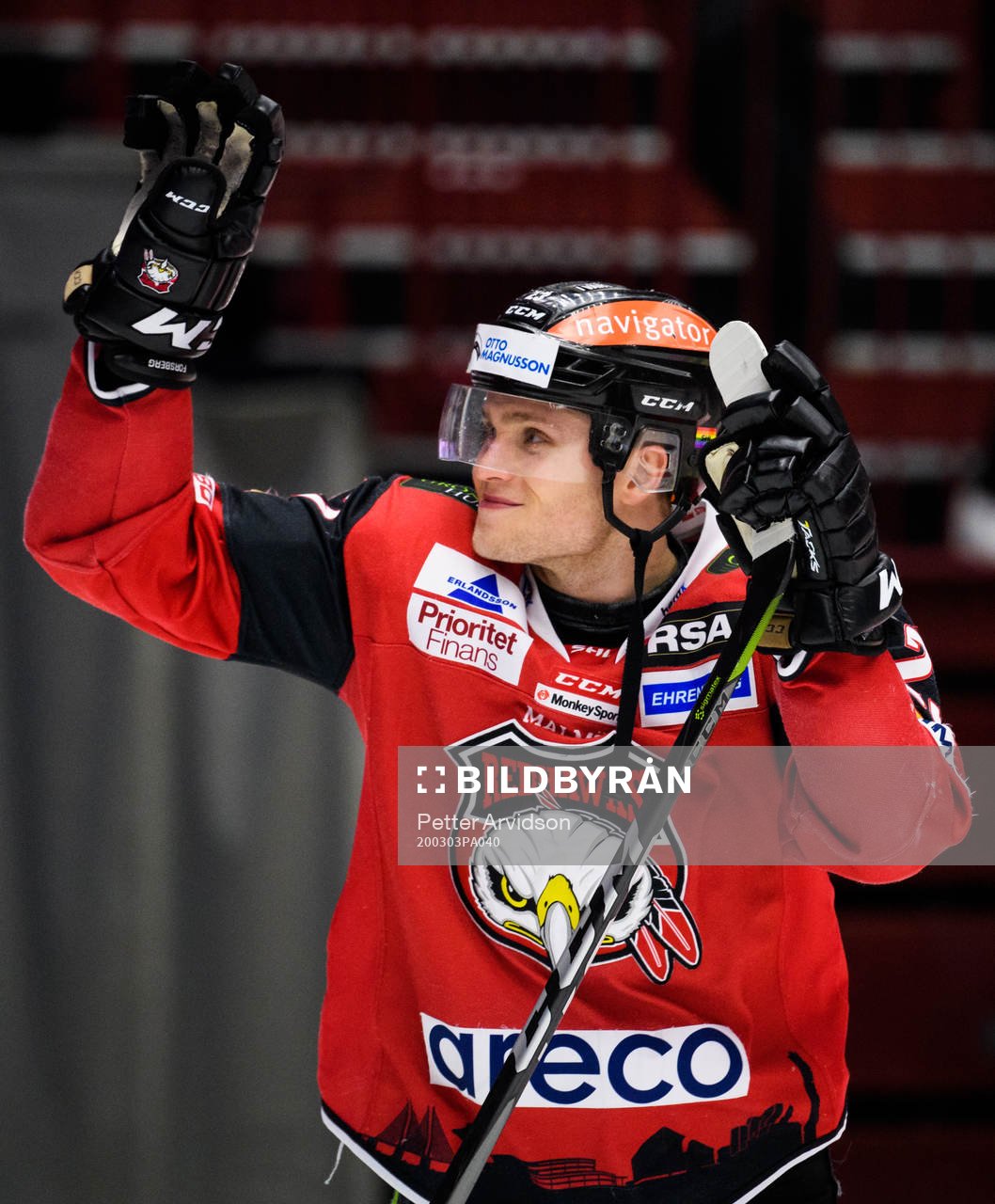 Malmö Redhawks Christoffer Forsberg jublar