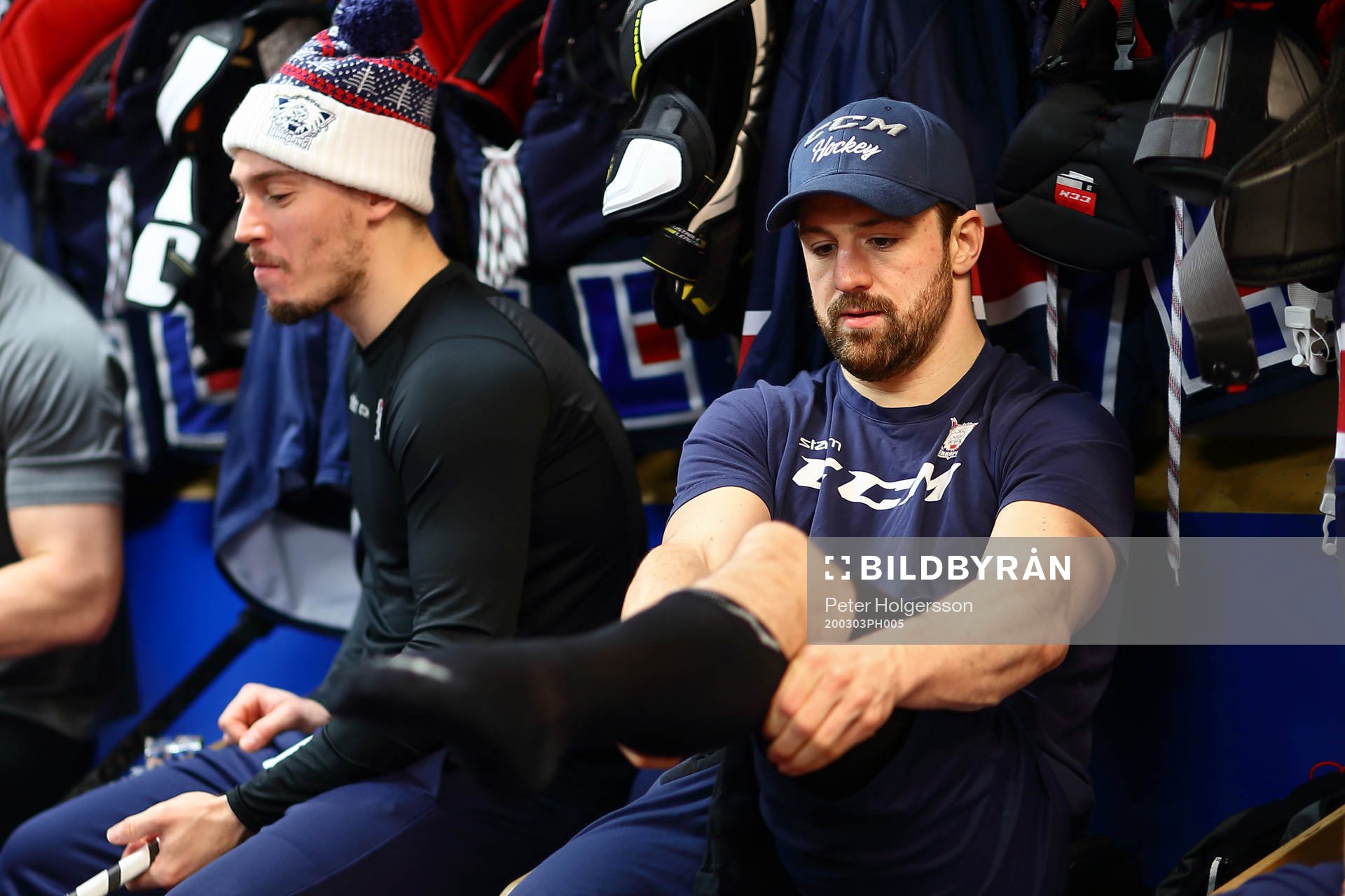 Linköpings Nichlas Hardt före ishockeymatchen i SHL