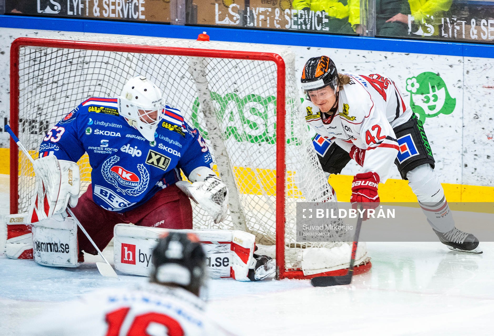 Oskarshamns målvakt Daniel Rosengren och Örebros Robin