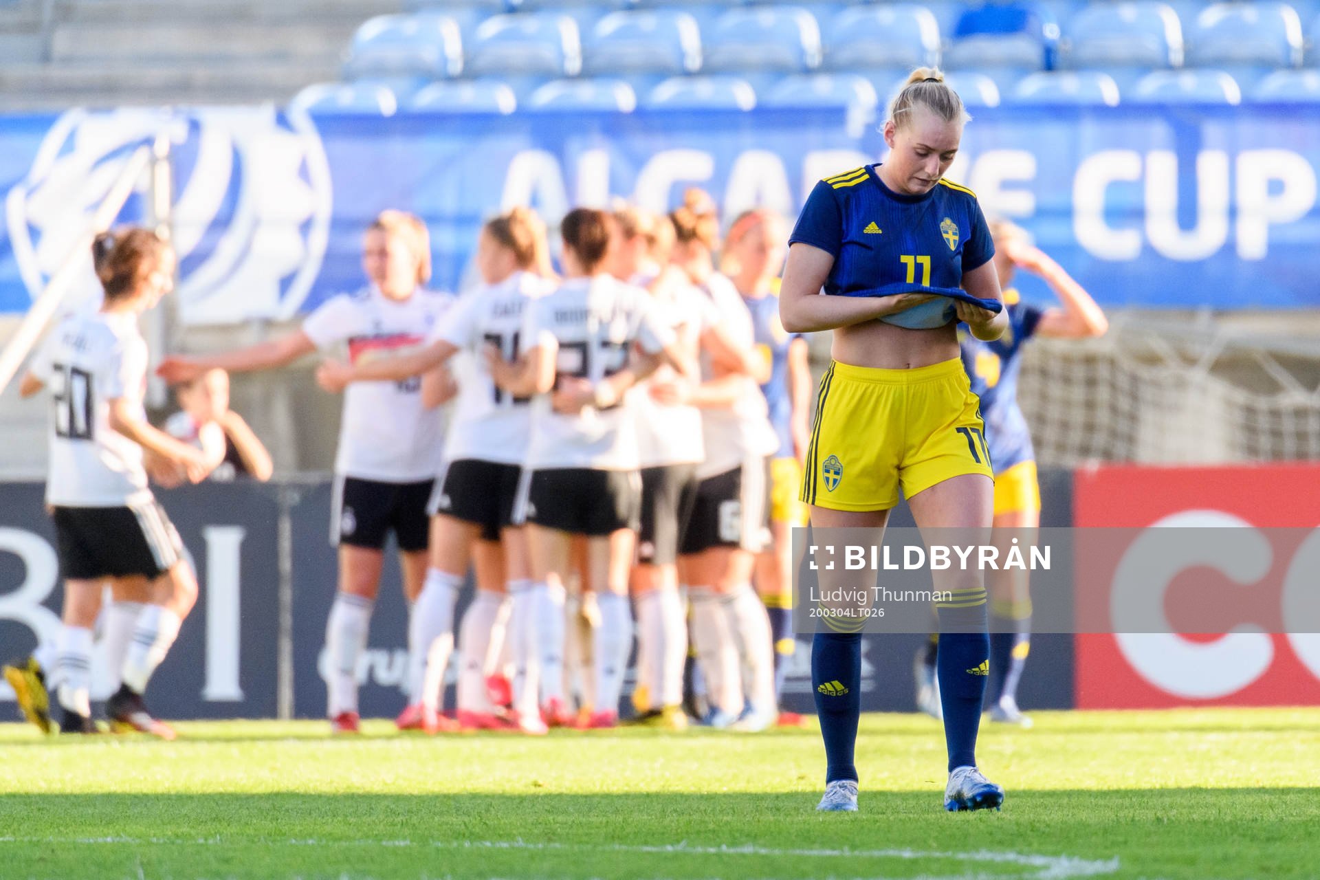 Stina Blackstenius of Sweden looks dejected