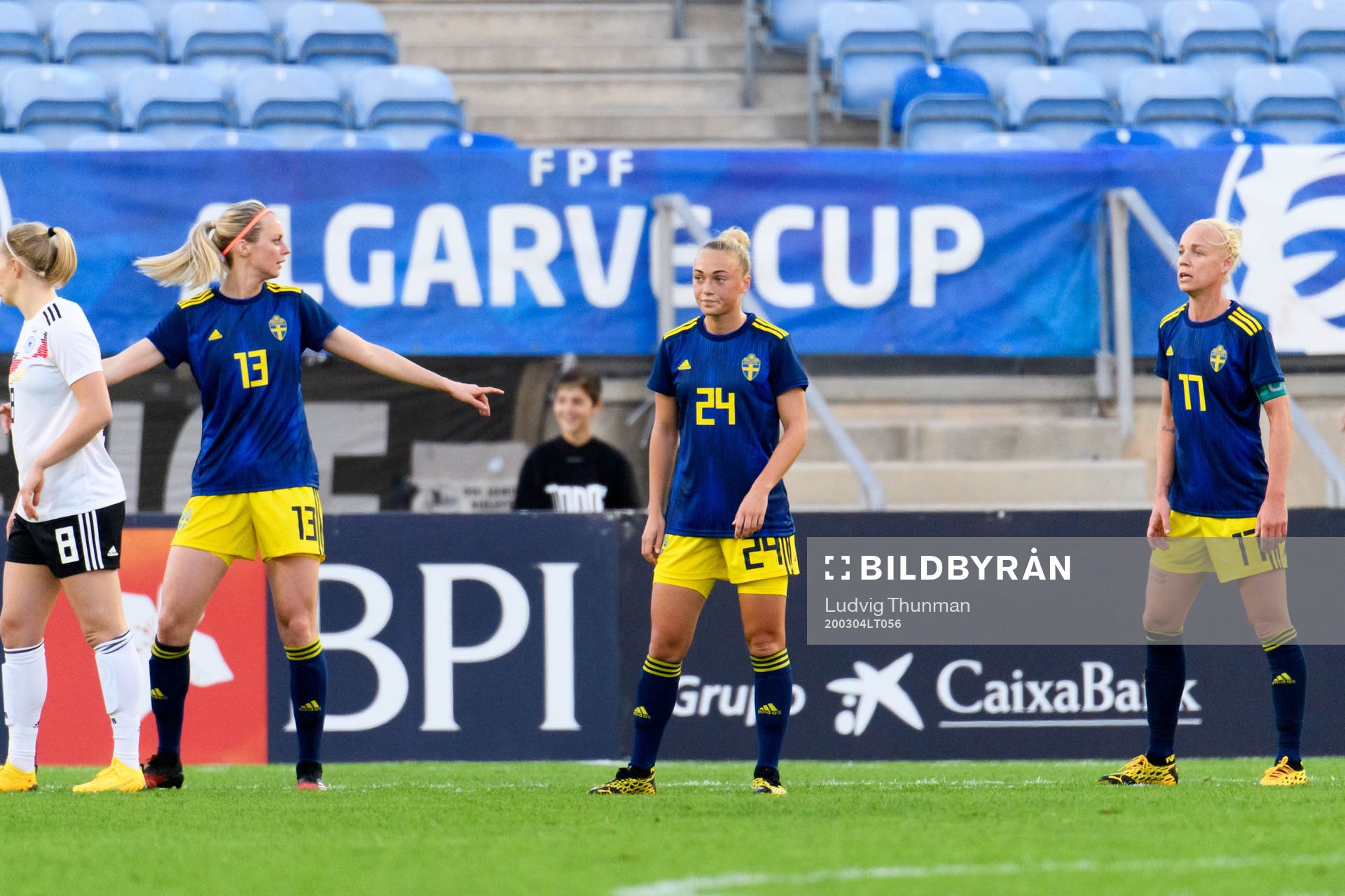 Amanda Ilestedt, Hanna Bennison and Caroline Seger of Sweden