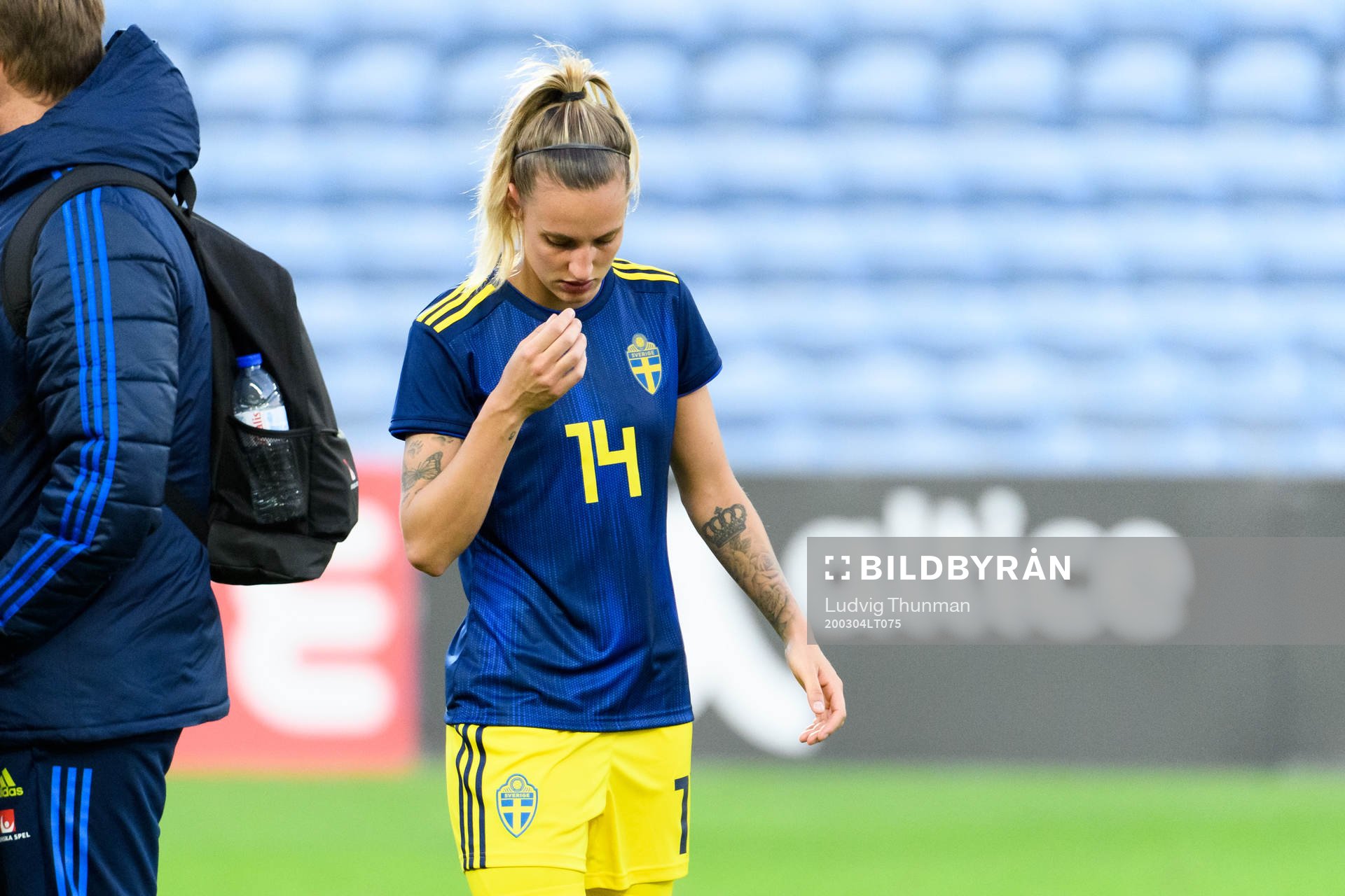 Nathalie Björn of Sweden looks dejected