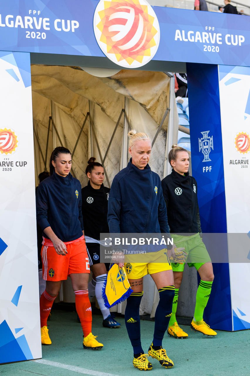 Caroline Seger of Sweden enters the pitch