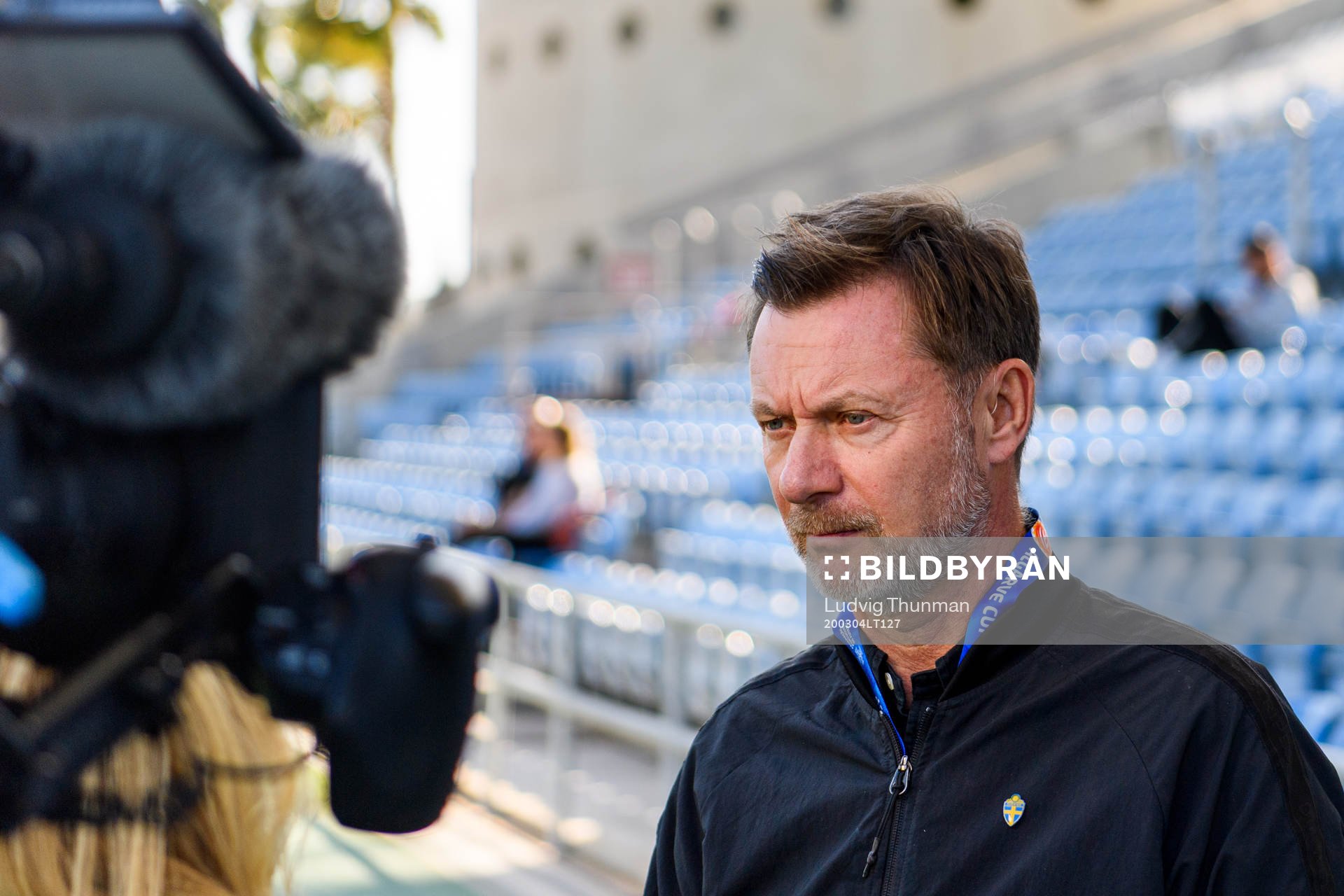 Peter Gerhardsson, head coach of Sweden is interviewed