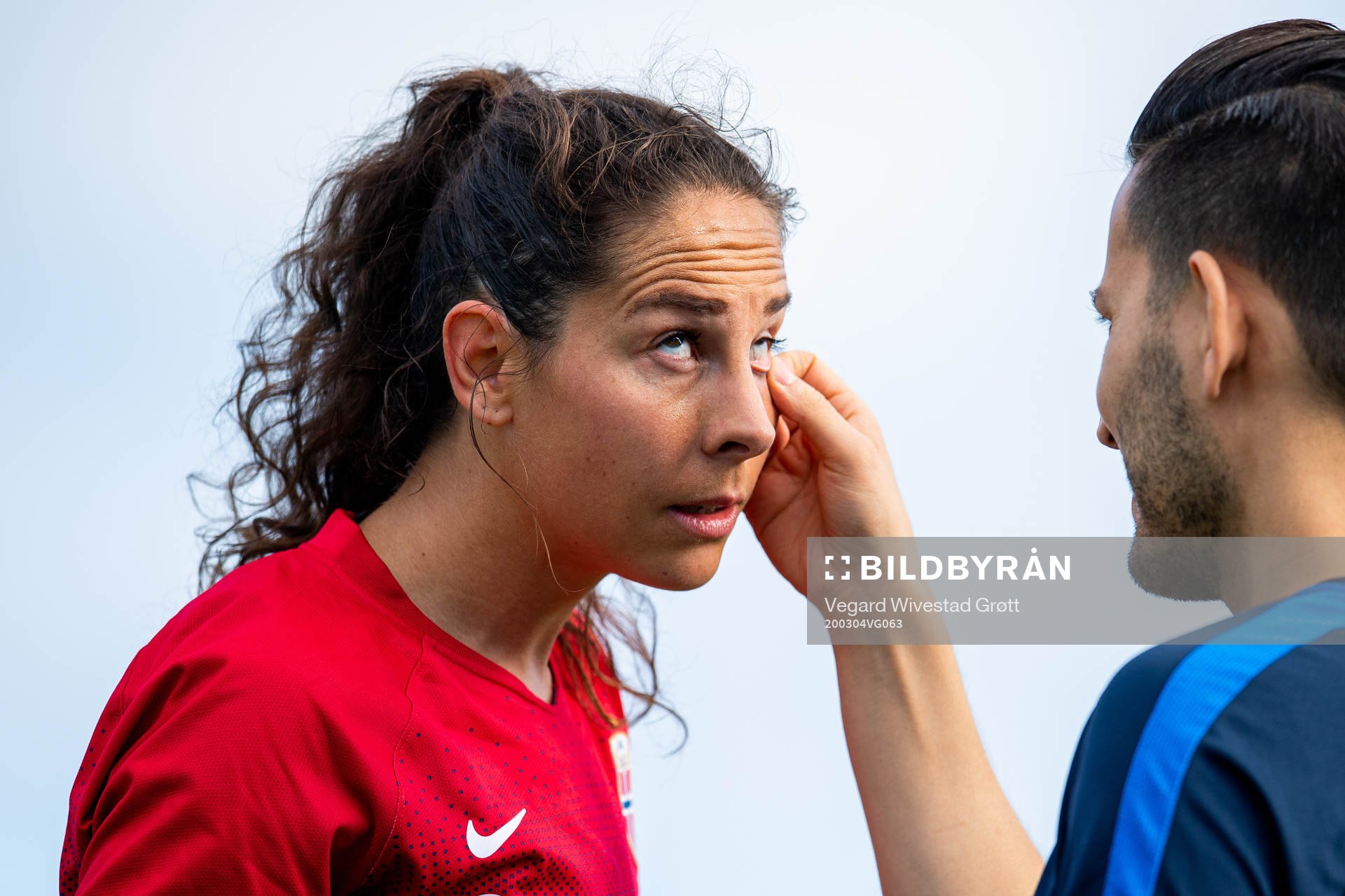 Ingrid Moe Wold of Norway is being checked by Said