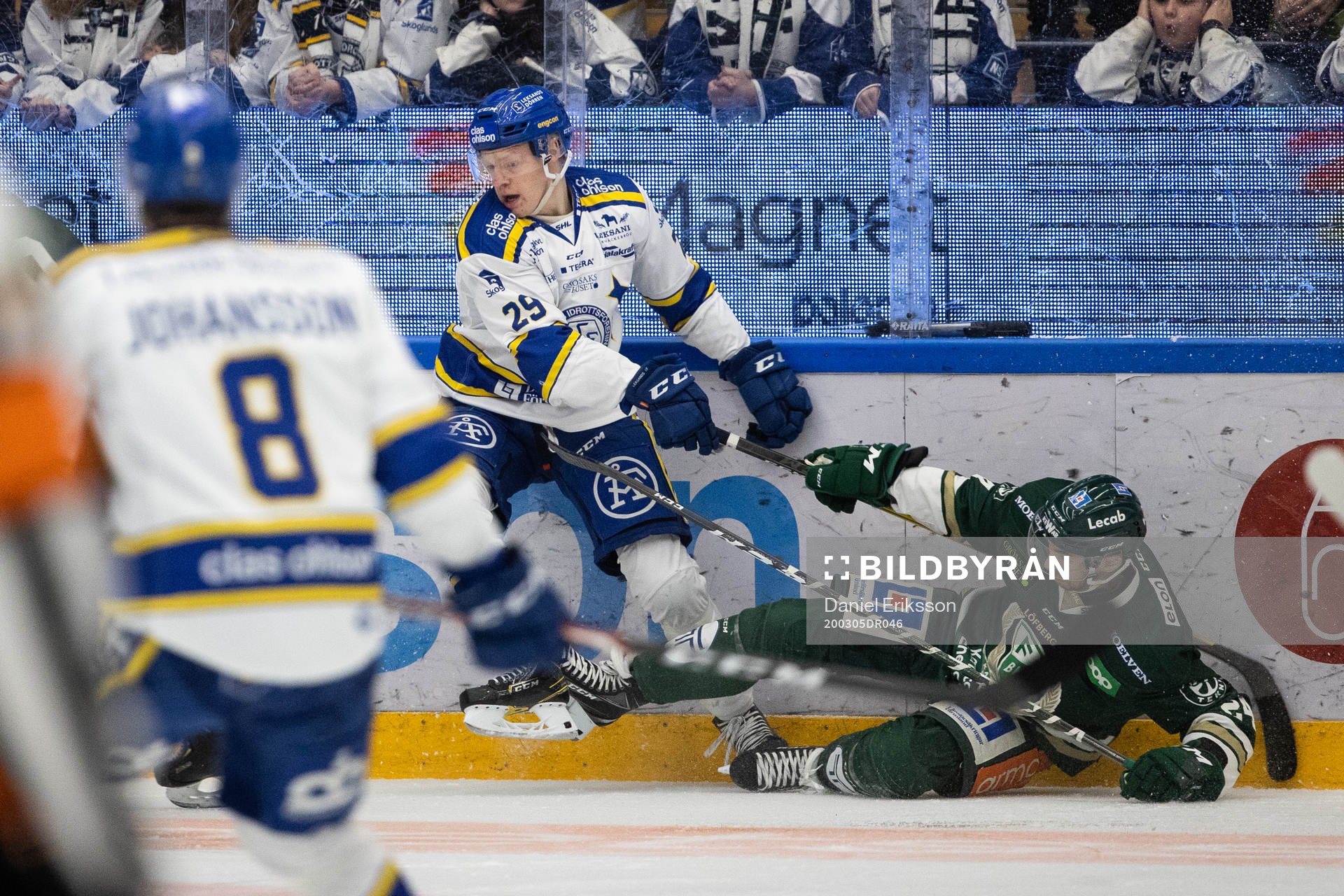 Leksands Emil Heineman och Färjestads Jonathon Blum