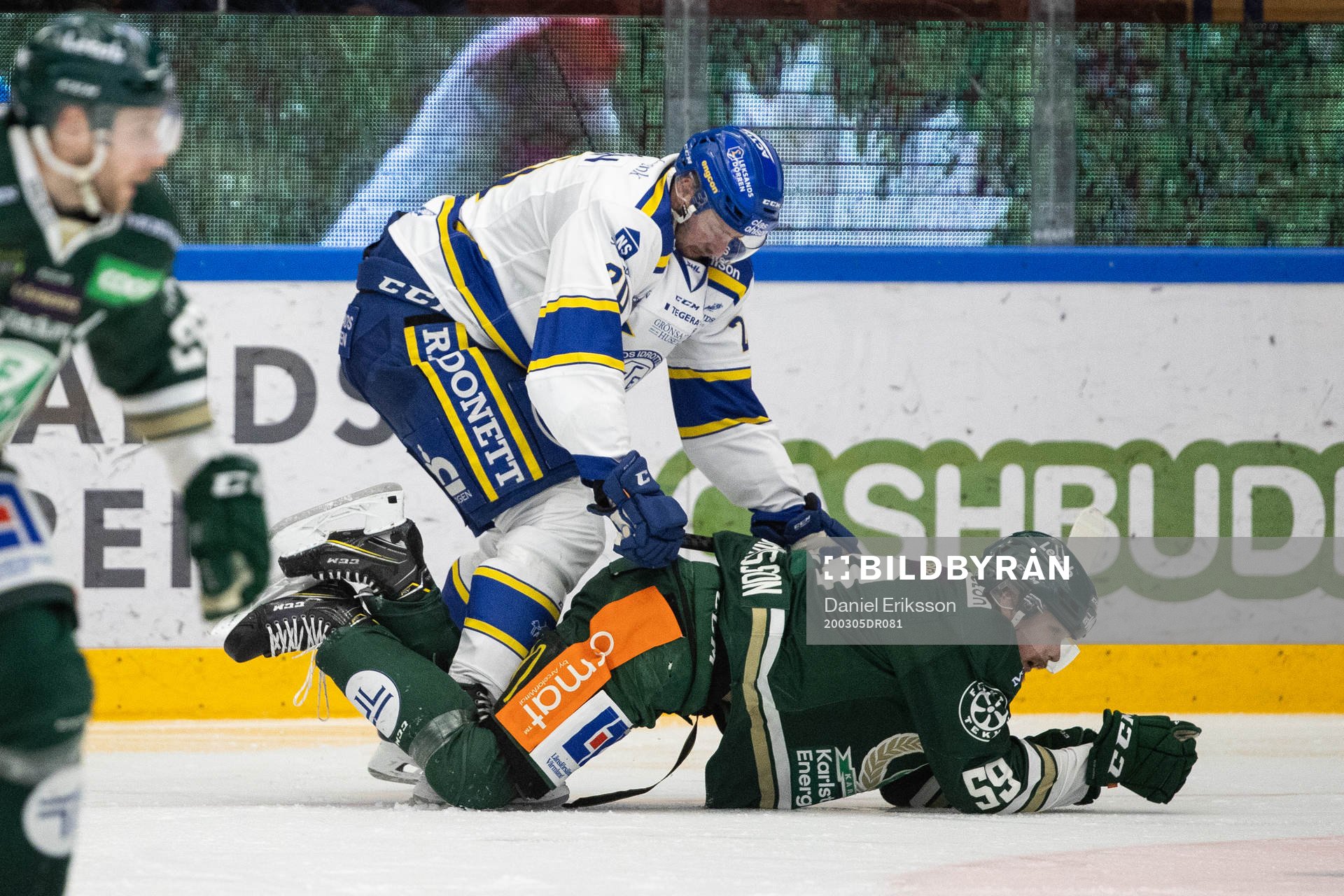 Leksands Mattias Karlsson och Färjestads Sebastian Erixon