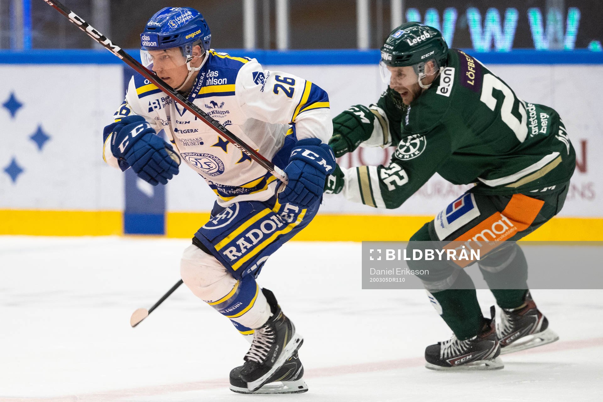 Leksands Patrik Zackrisson och Färjestads Per Åslund