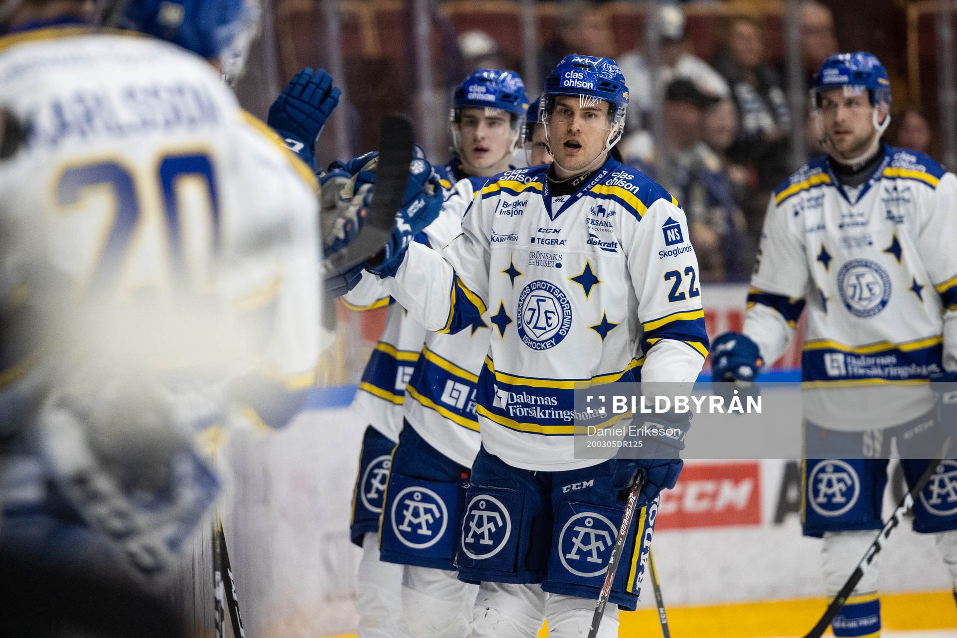 Leksands Sebastian Wännström jublar