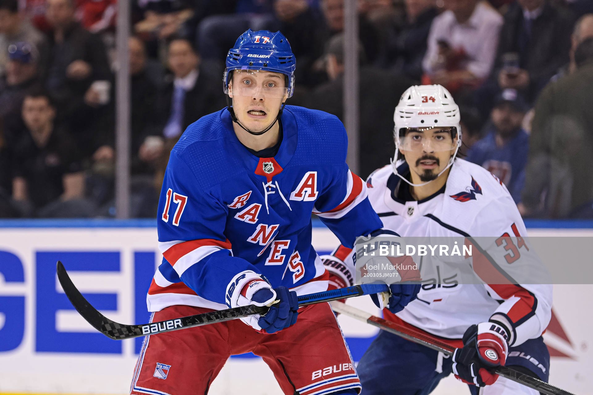New York Rangers Jesper Fast and Washington Capitals Jonas