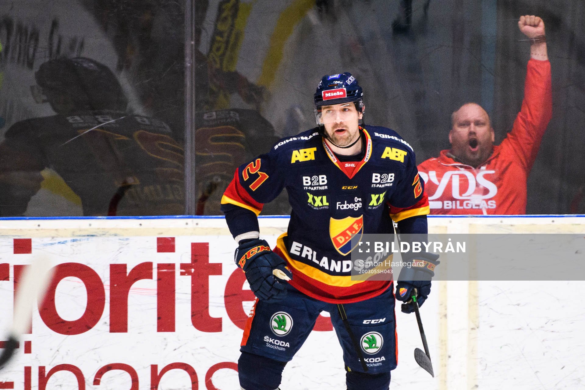 Djurgårdens Patrik Berglund jublar