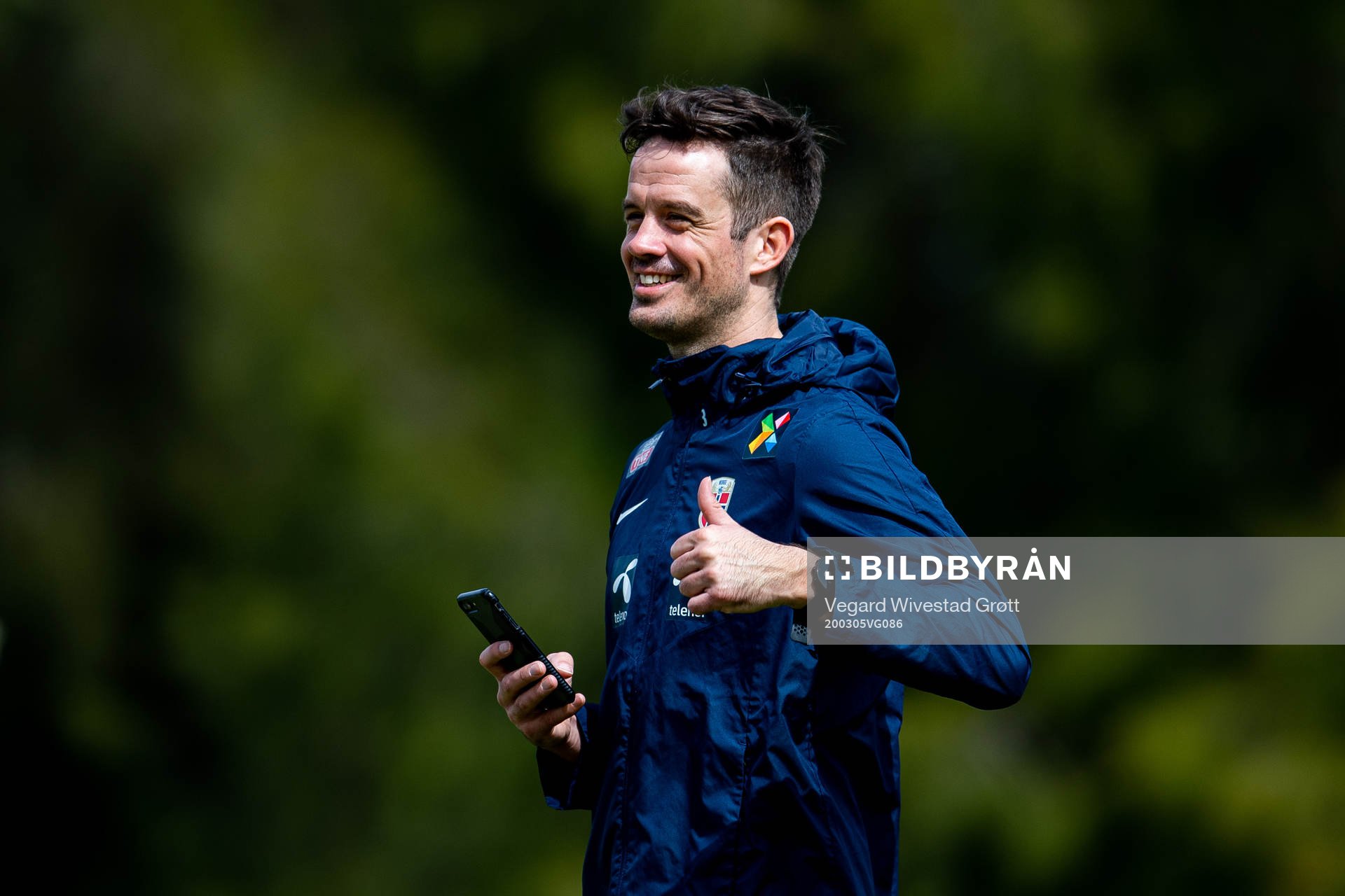 Terje Skeie, head of media of Norway, at a training session