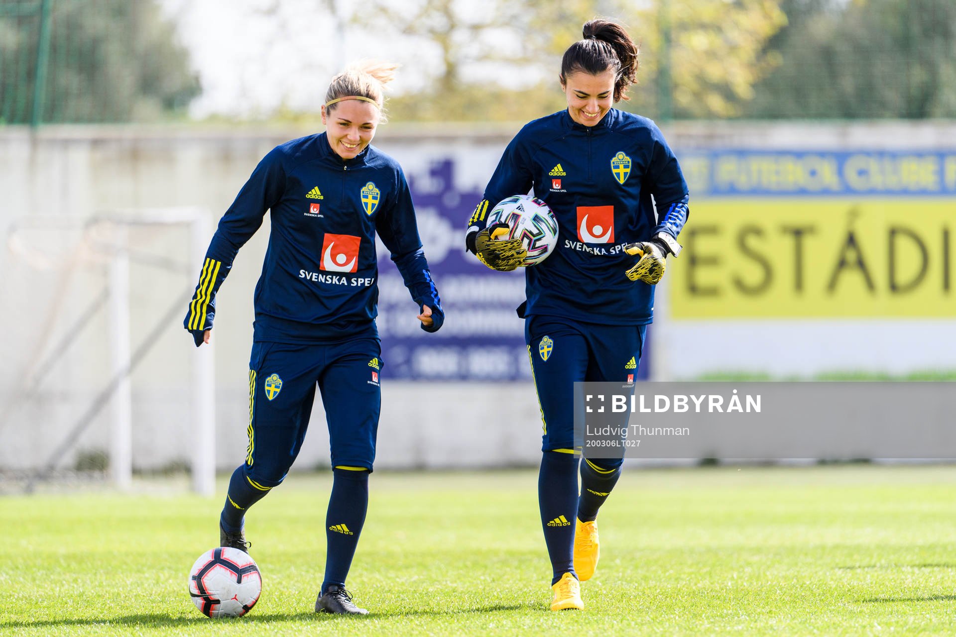 Goalkeeper Jennifer Falk and goalkeeper Zecira Musovic