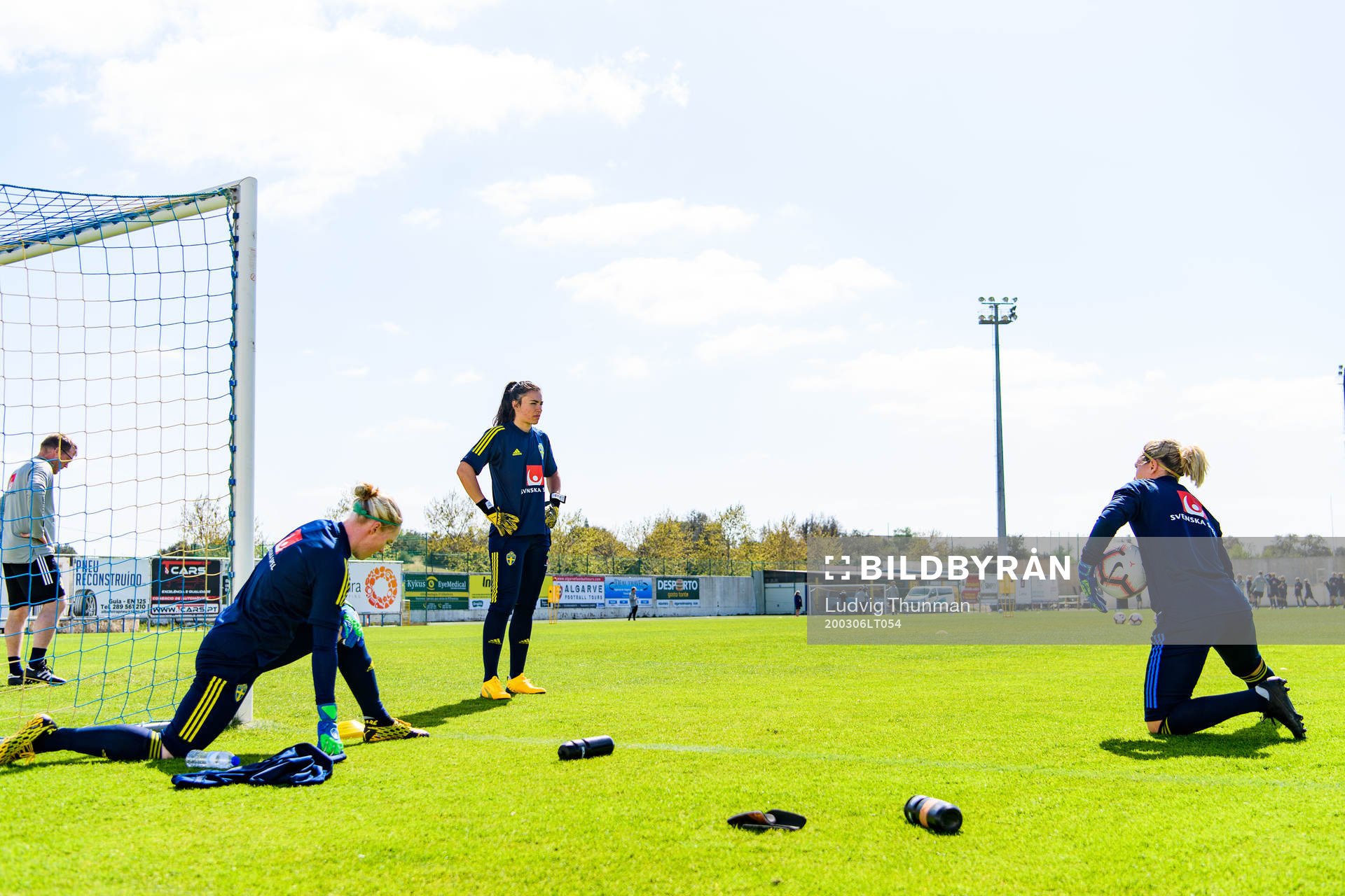 Goalkeeper Jennifer Falk, goalkeeper Zecira Musovic and