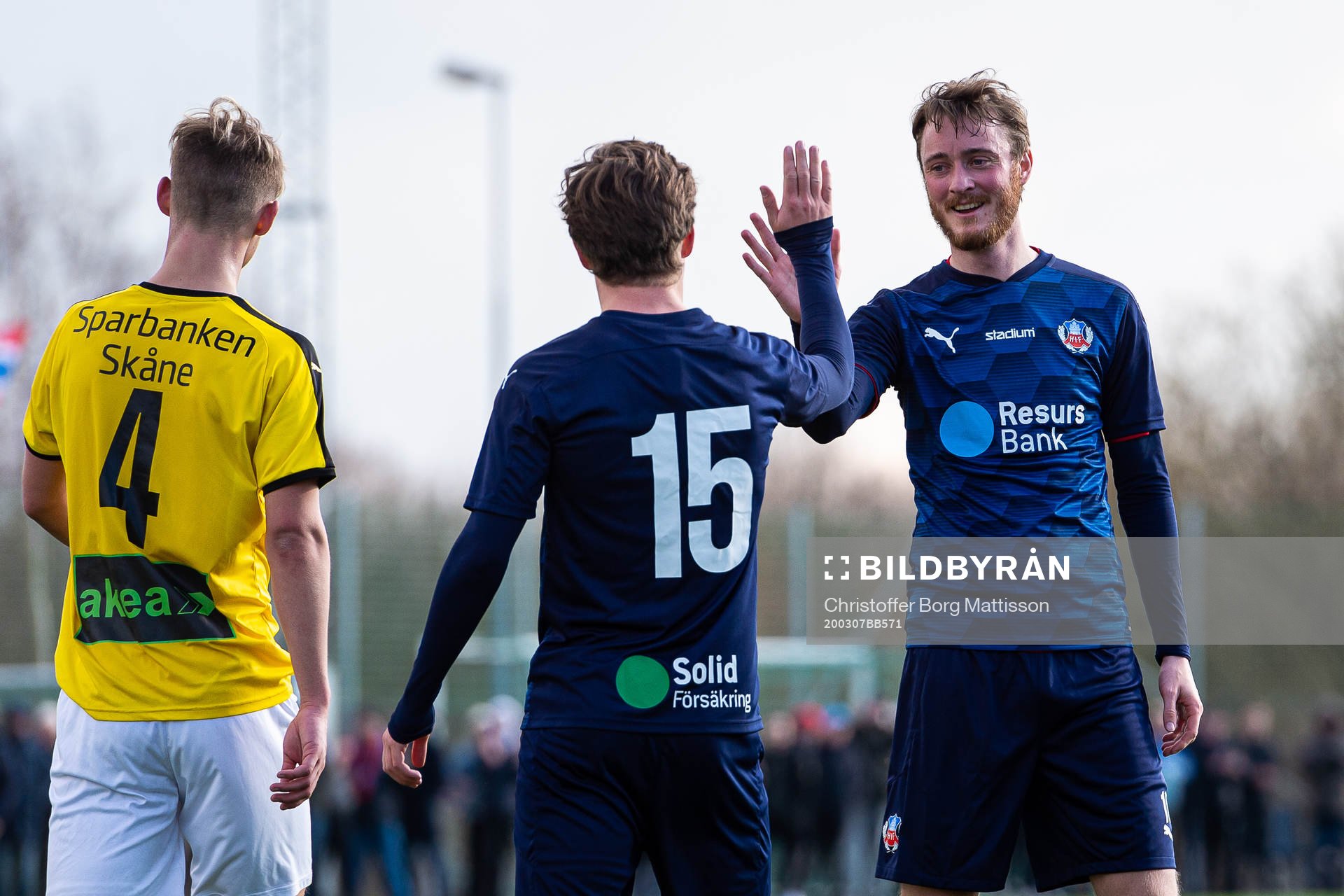 Helsingborgs Max Svensson och Rasmus Jönsson jublar