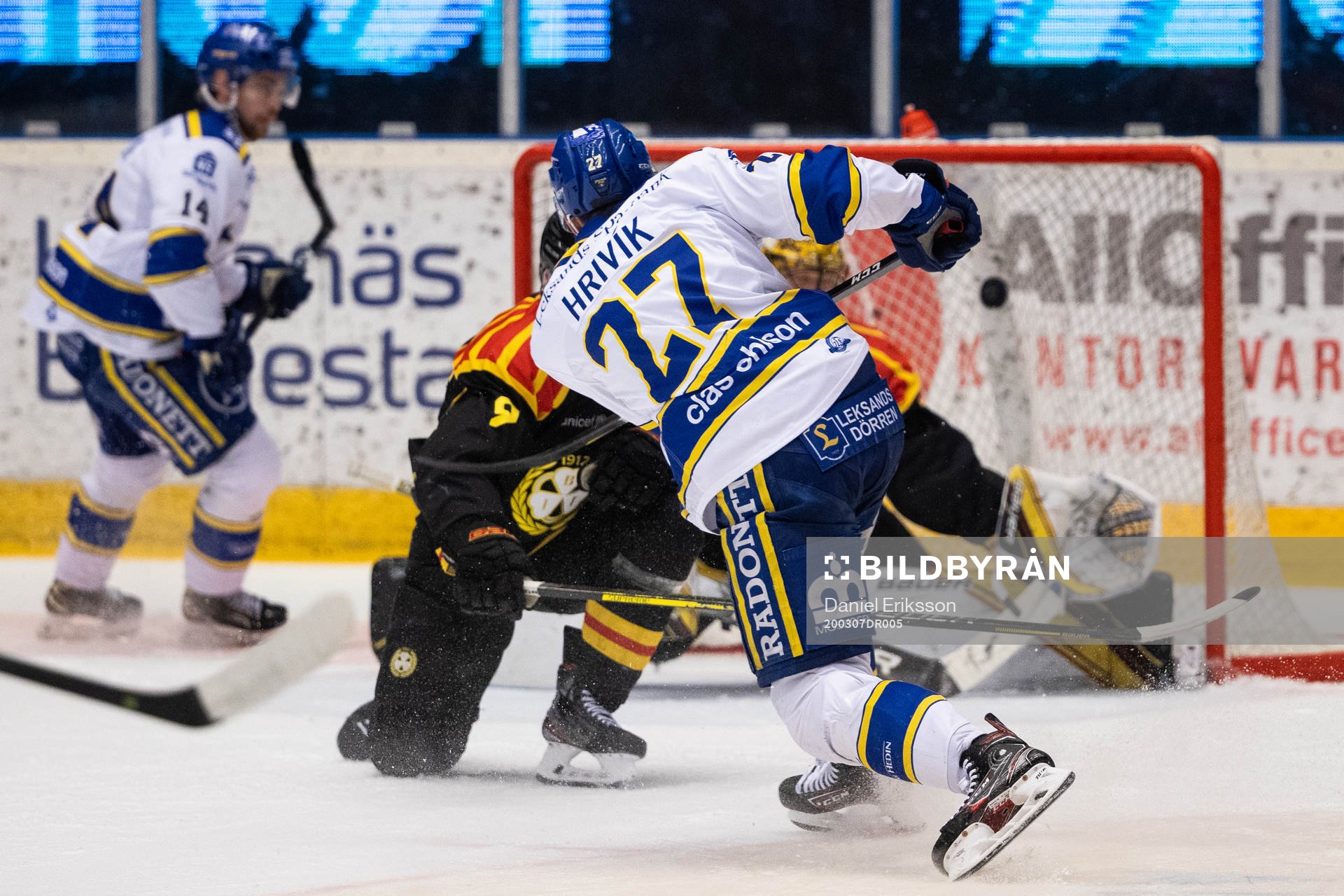 Leksands Marek Hrivik gör 0-1