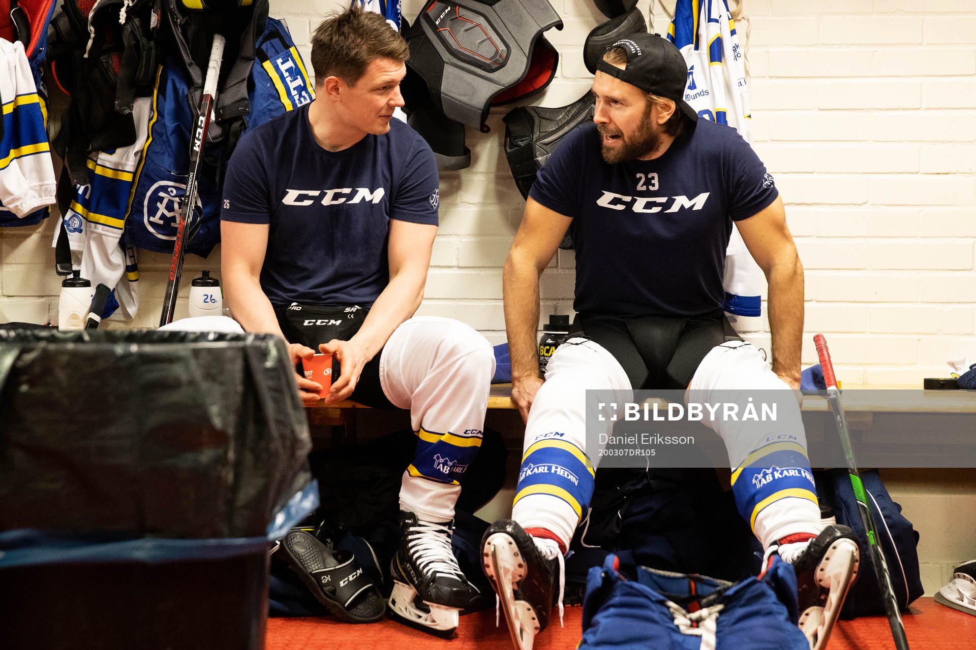 Leksands Patrik Zackrisson och André Hult  innan