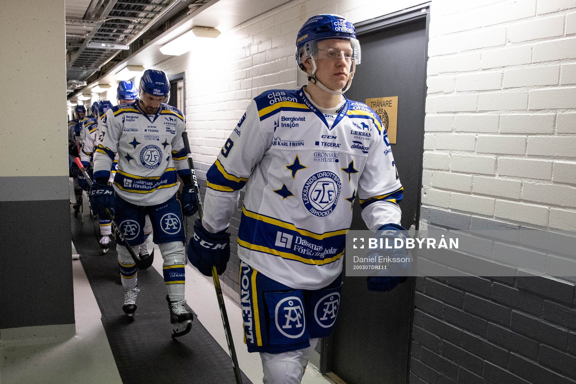 Leksands Emil Heineman  innan ishockeymatchen i SHL mellan