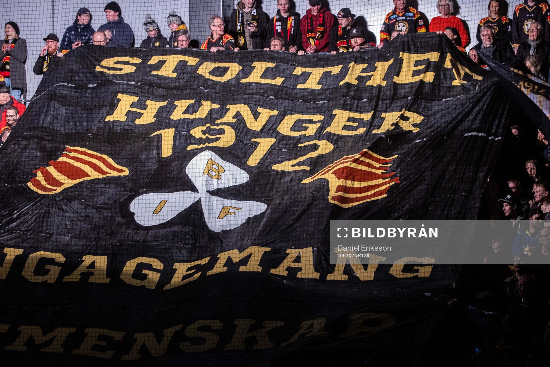 Brynäs tifo innan ishockeymatchen i SHL mellan Brynäs och