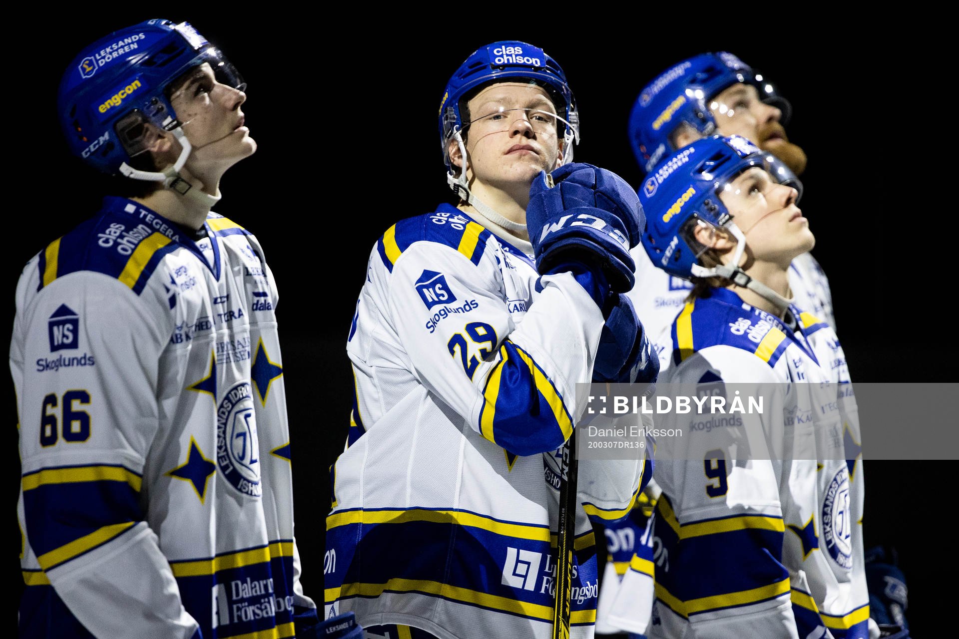 Leksands Emil Heineman  innan ishockeymatchen i SHL mellan