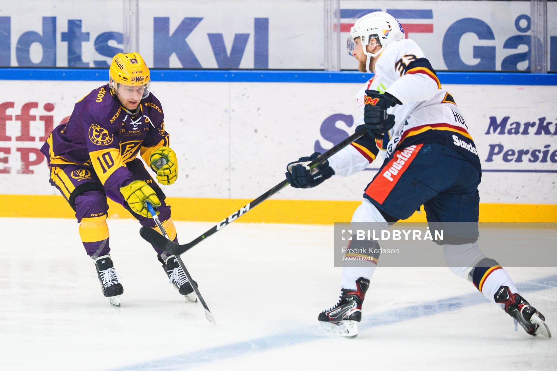 Färjestads Marcus Nilsson och Djurgårdens Linus Hultström
