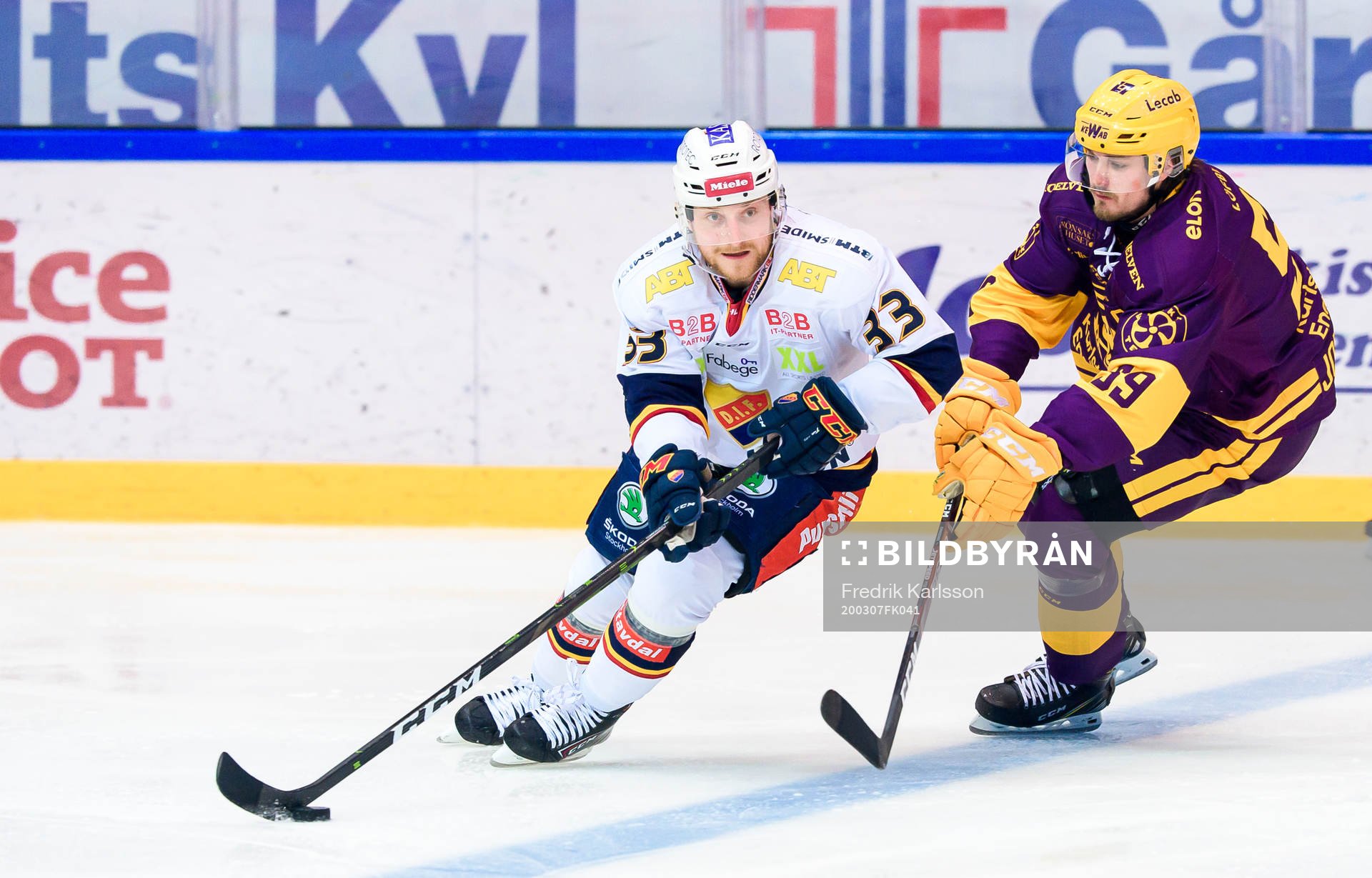 Djurgårdens Linus Hultström och Färjestads Linus