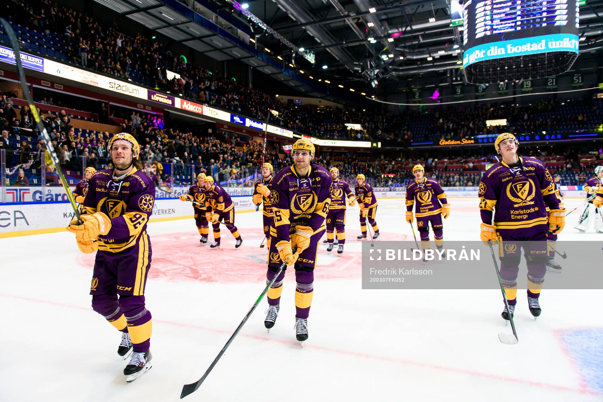 Färjestads Jesper Olofsson, Vojtech Mozik och Oskar Bäck