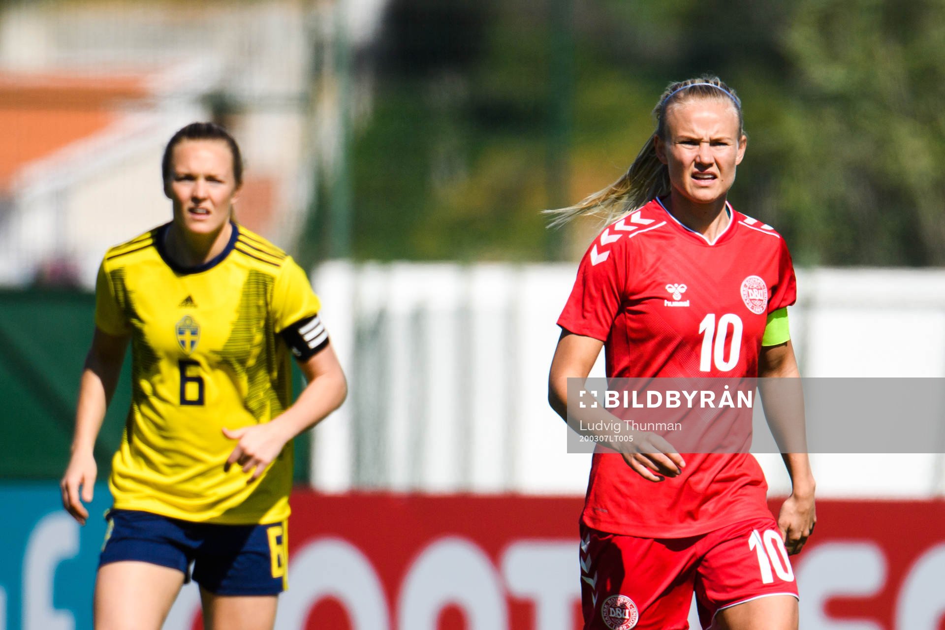 Magdalena Eriksson of Sweden and Pernille Harder of Denmark
