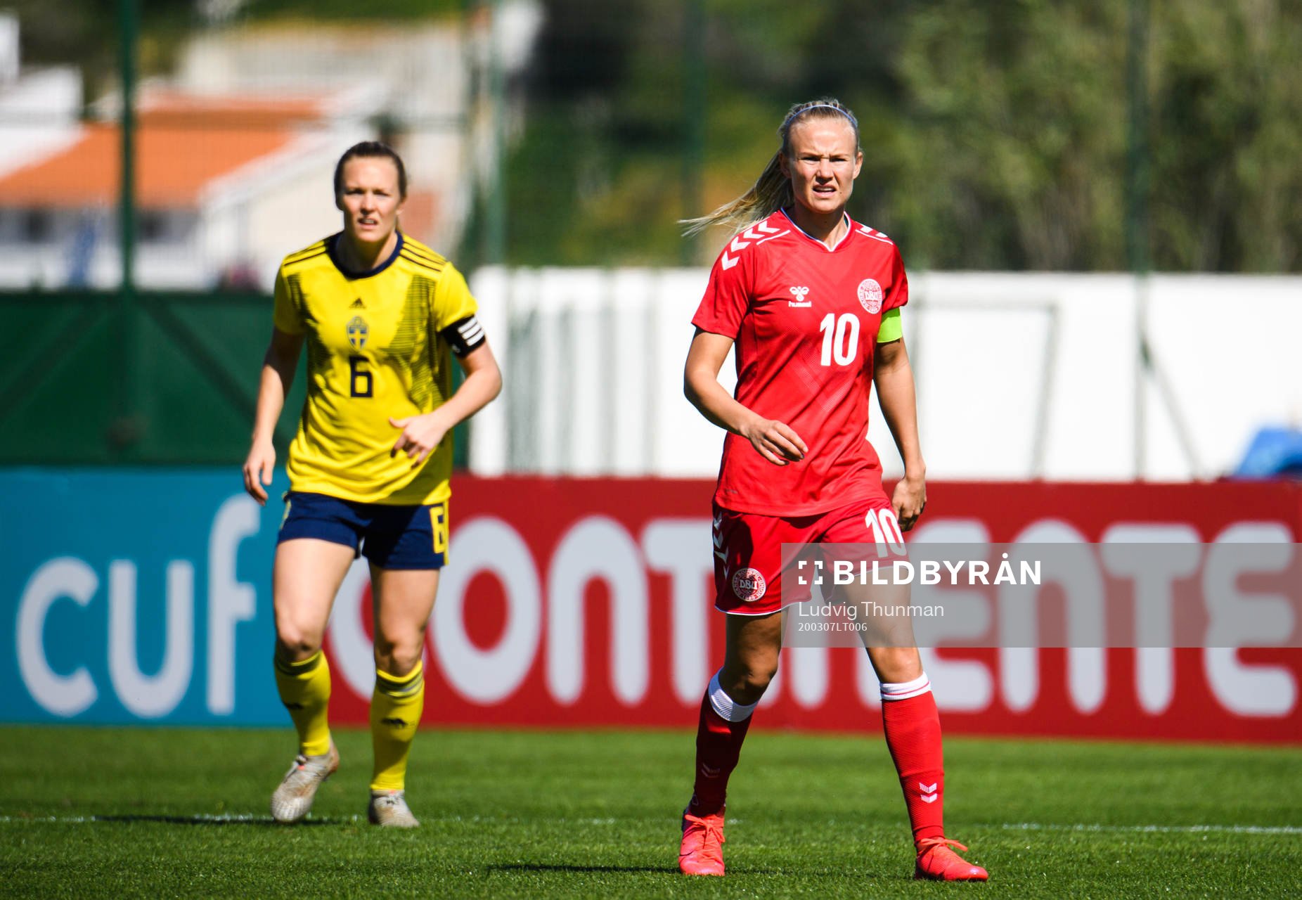 Magdalena Eriksson of Sweden and Pernille Harder of Denmark