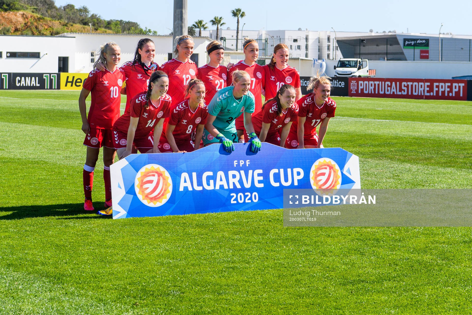 Players of Denmark line up