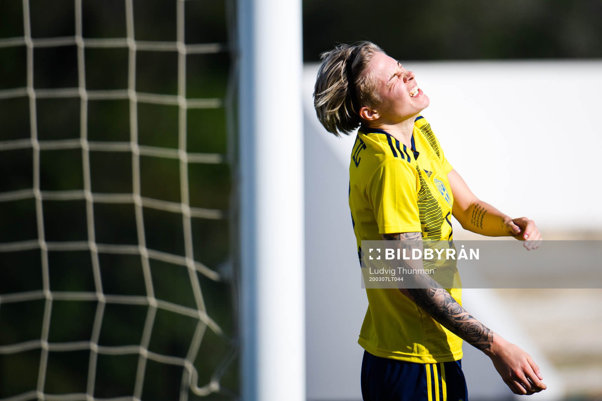Lina Hurtig of Sweden reacts