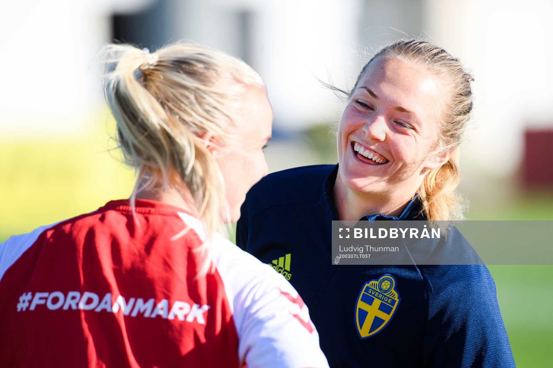 Magdalena Eriksson of Sweden and Pernille Harder of Denmark