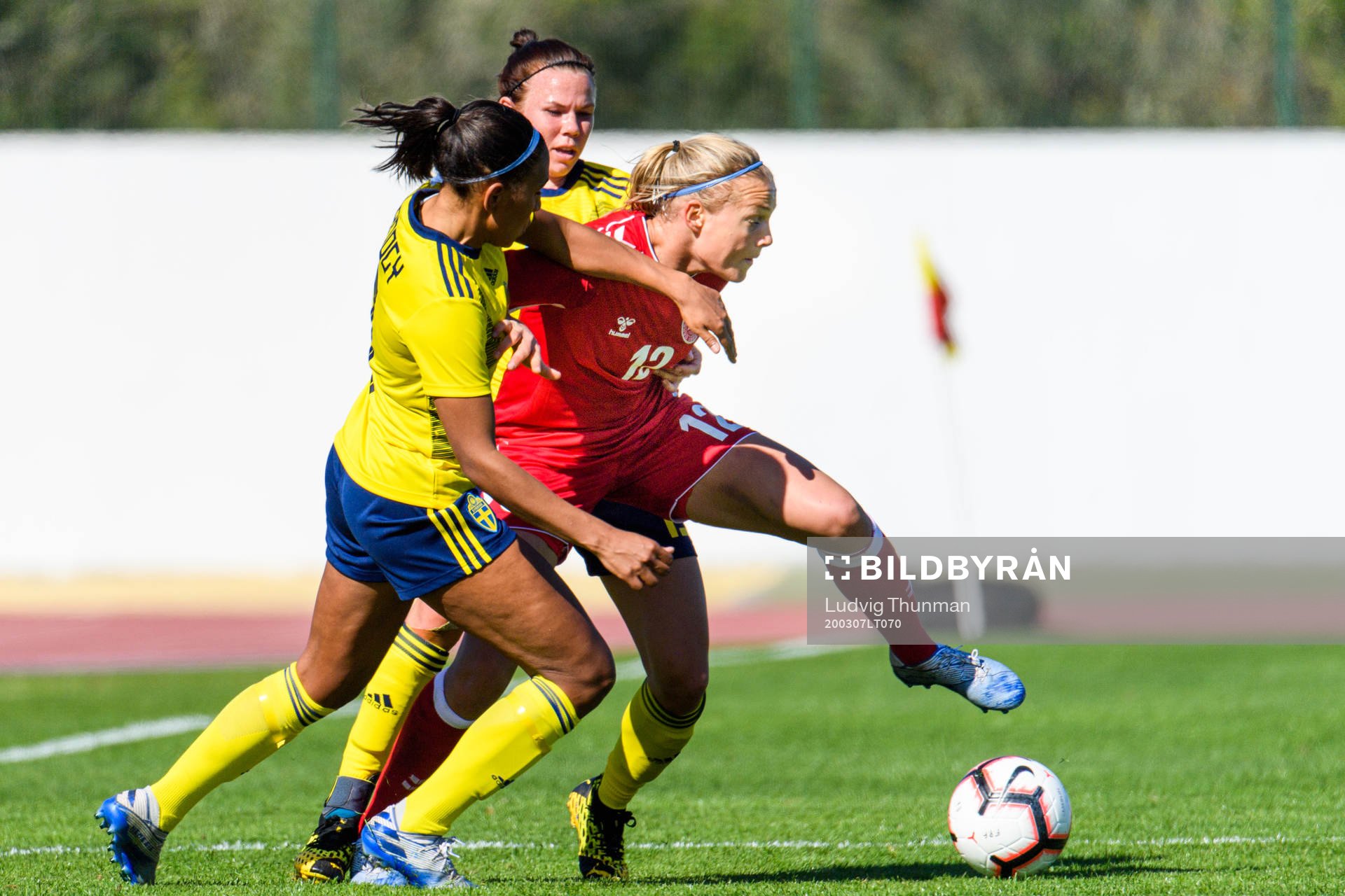 Stine Larsen of Denmark and Madelen Janogy and Jessica