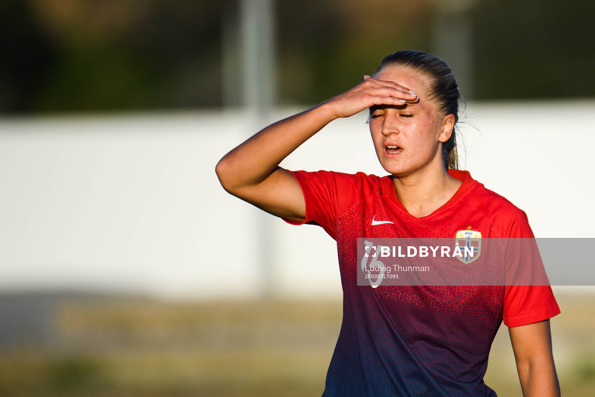 Amalie Eikeland of Norway looks dejected