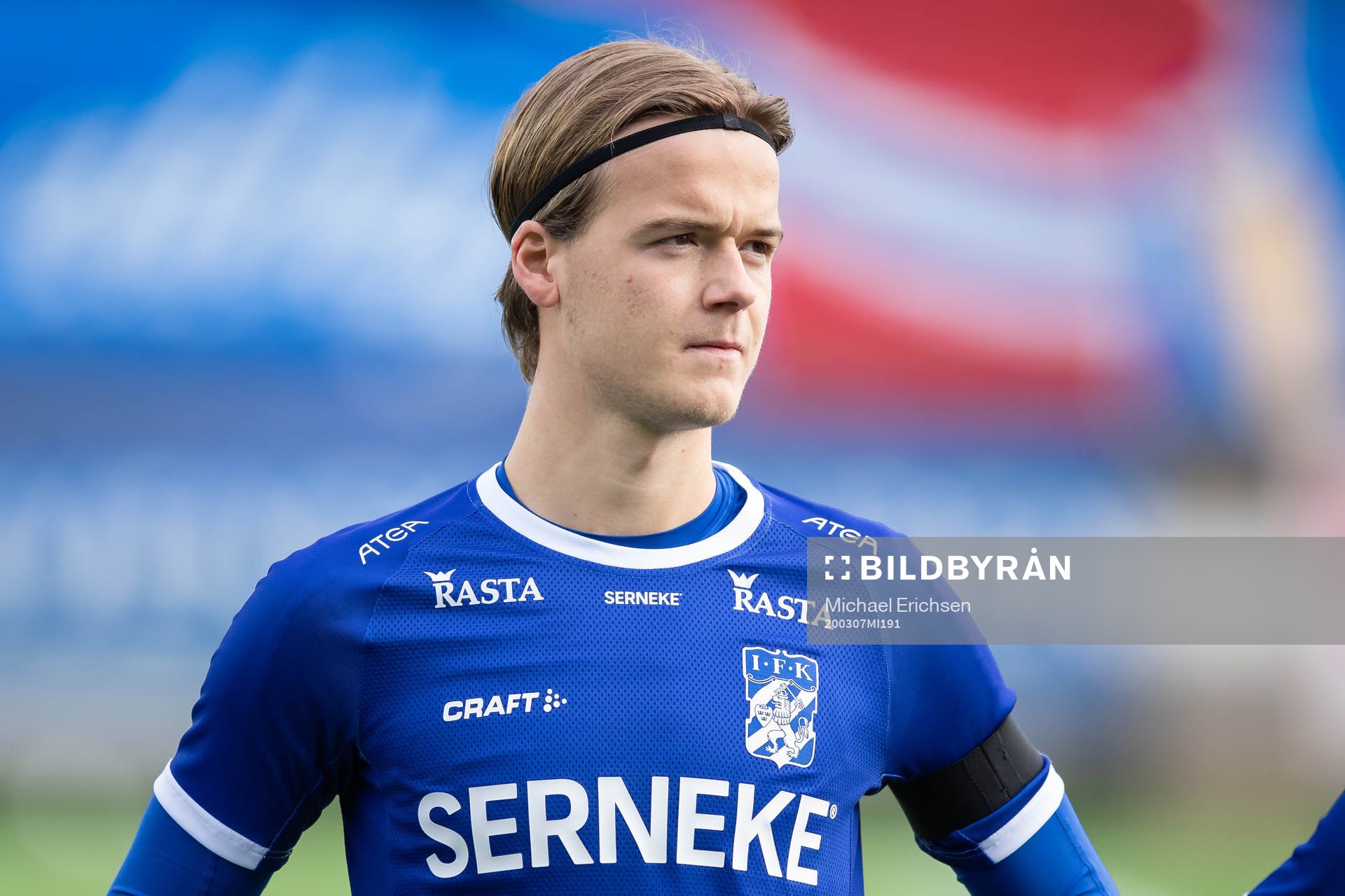 IFK Göteborgs August Erlingmark innan fotbollsmatchen i