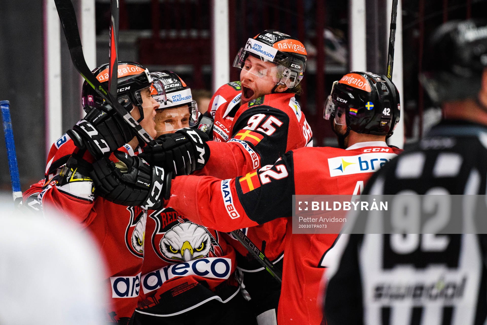 Malmö Redhawks Fredrik Händemark, Carl Persson och