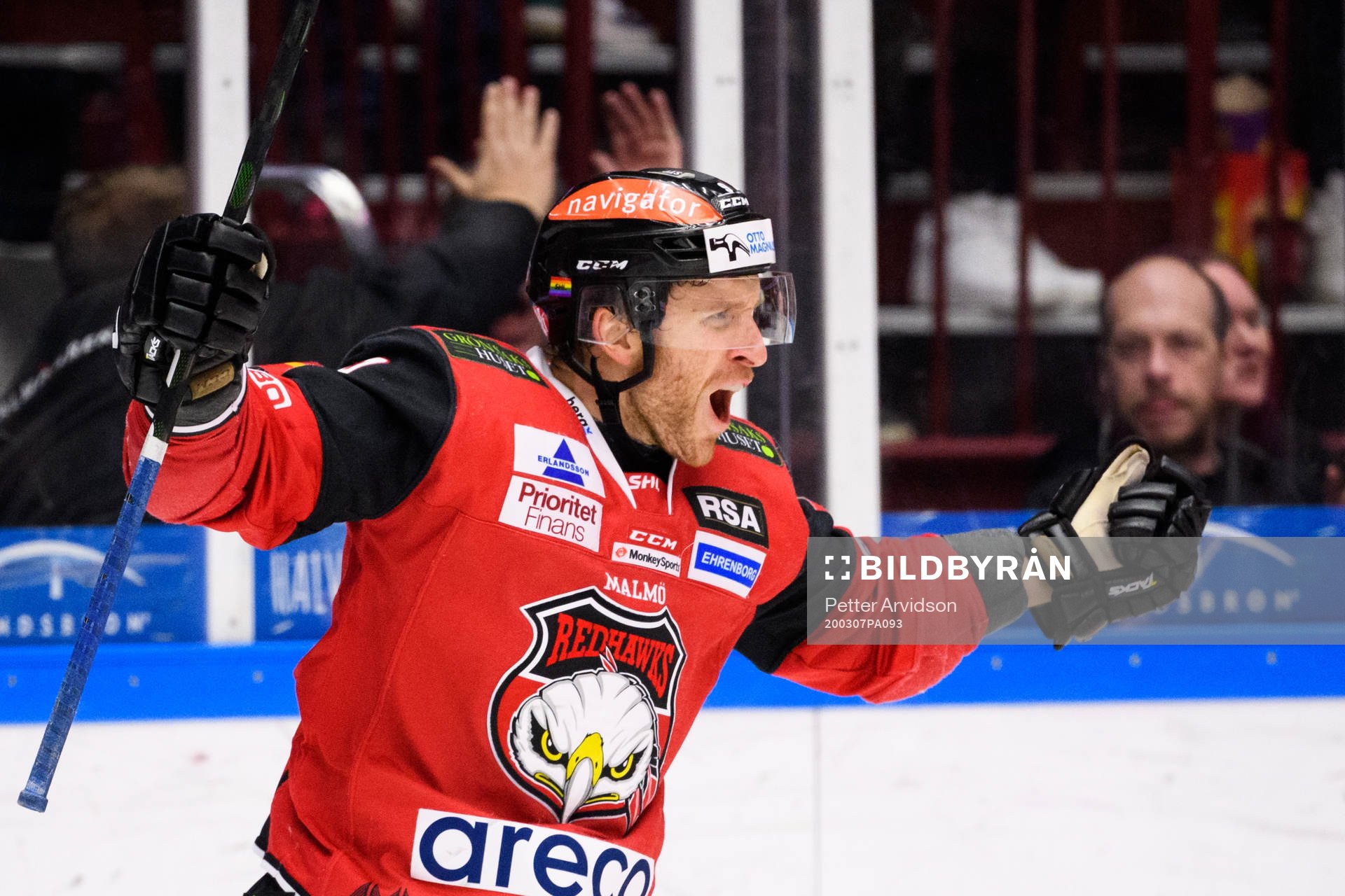 Malmö Redhawks Frederik Storm jublar