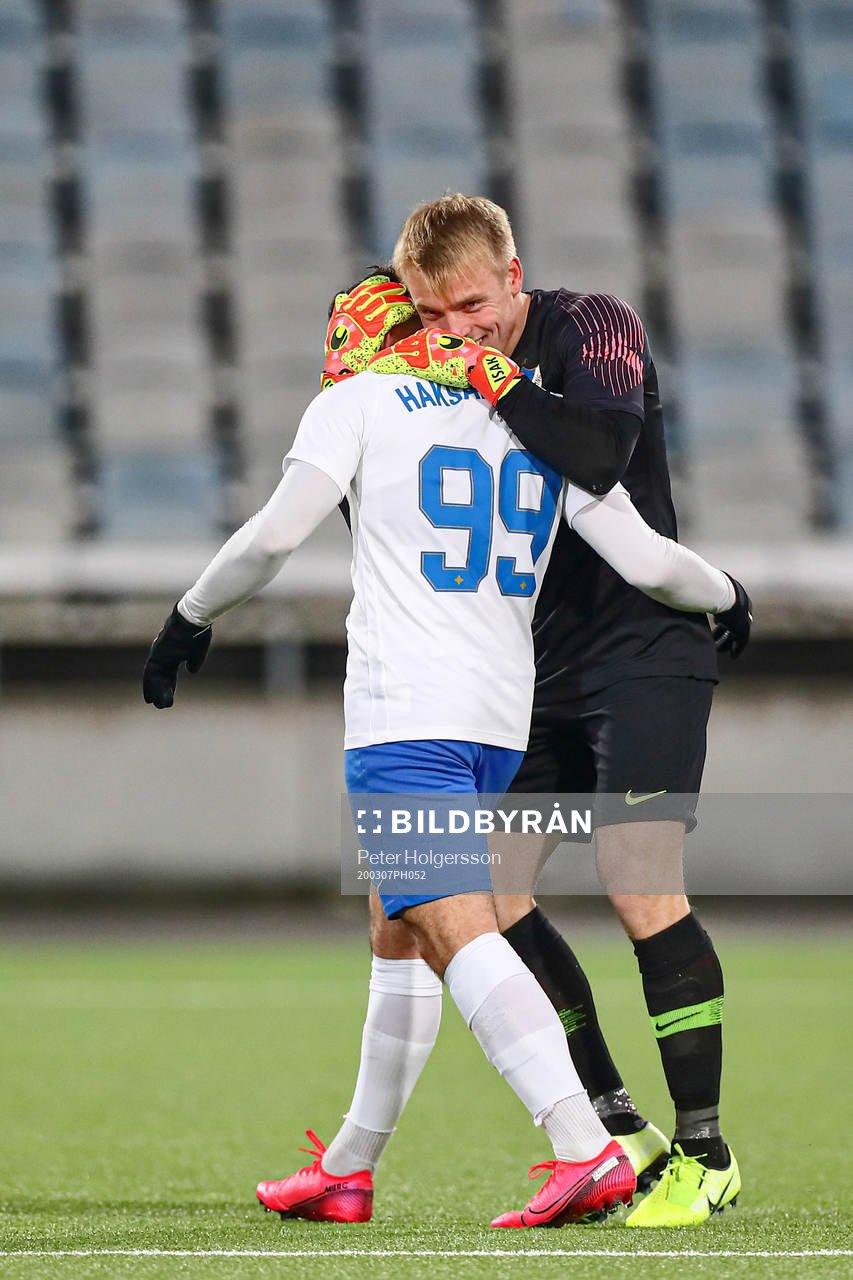 IFK Norrköpings Sead Haksabanovic och målvakt Isak