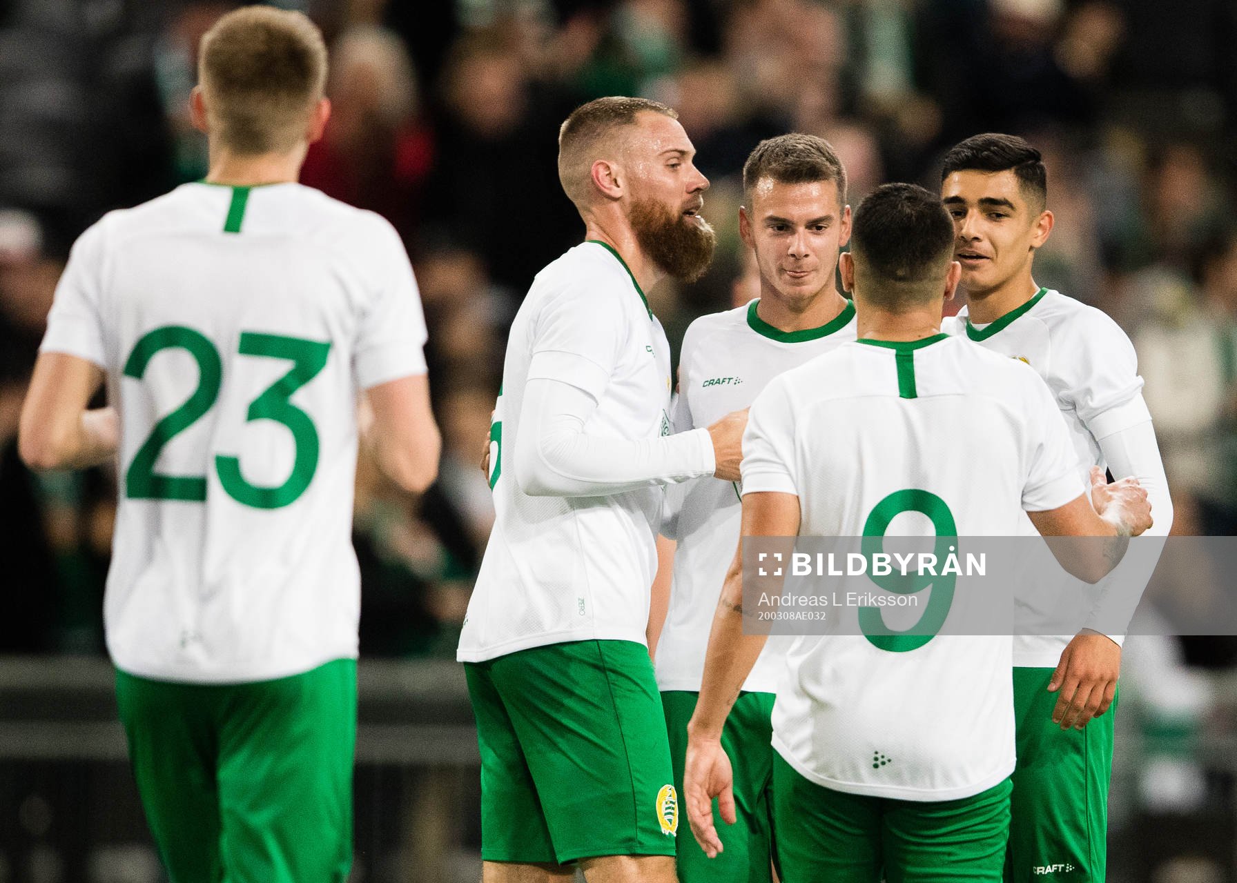 Hammarbys David Fällman, Paulinho och Aimar Sher jubalr