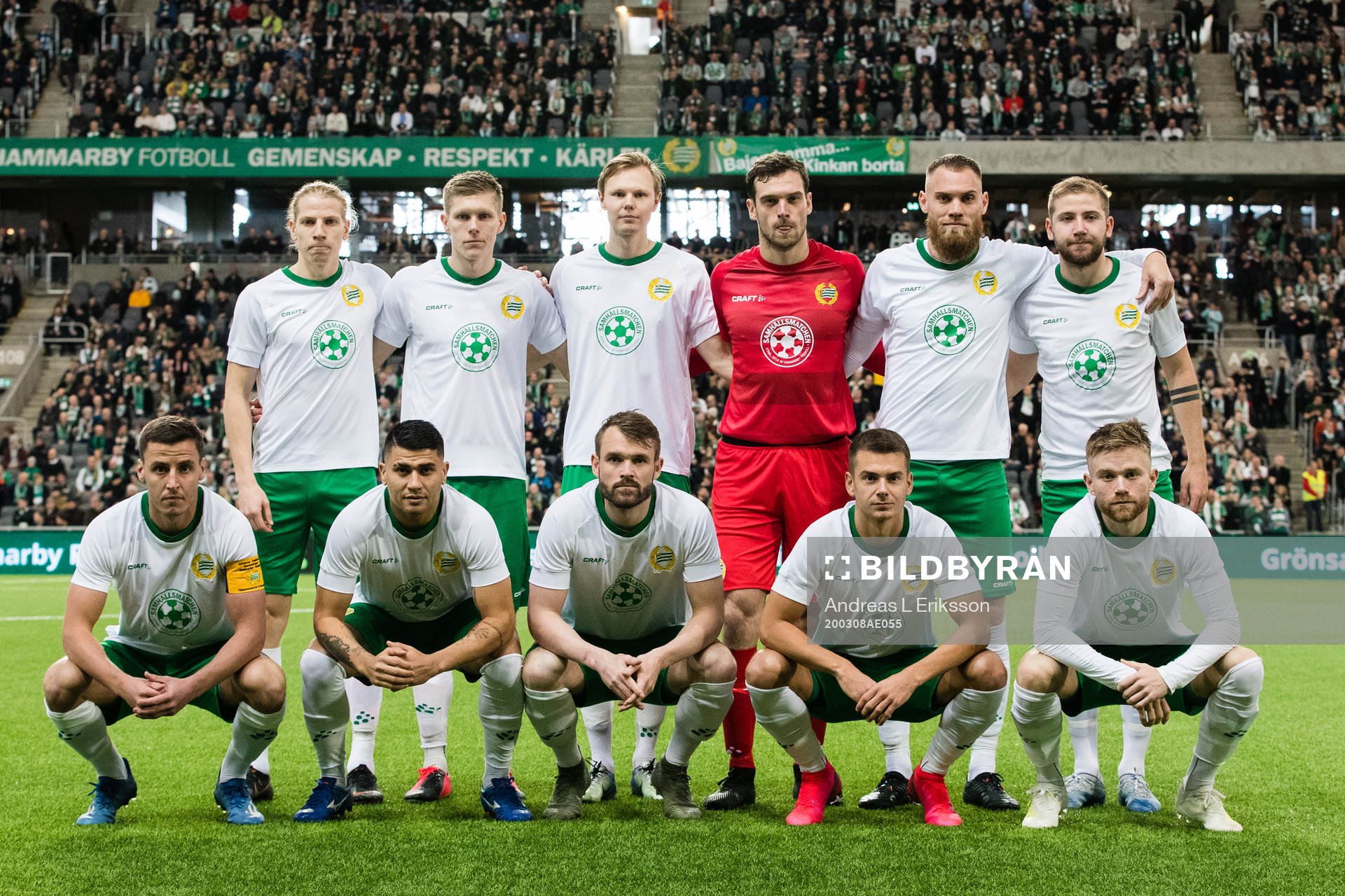Hammarbys startelva innan fotbollsmatchen i Svenska Cupen