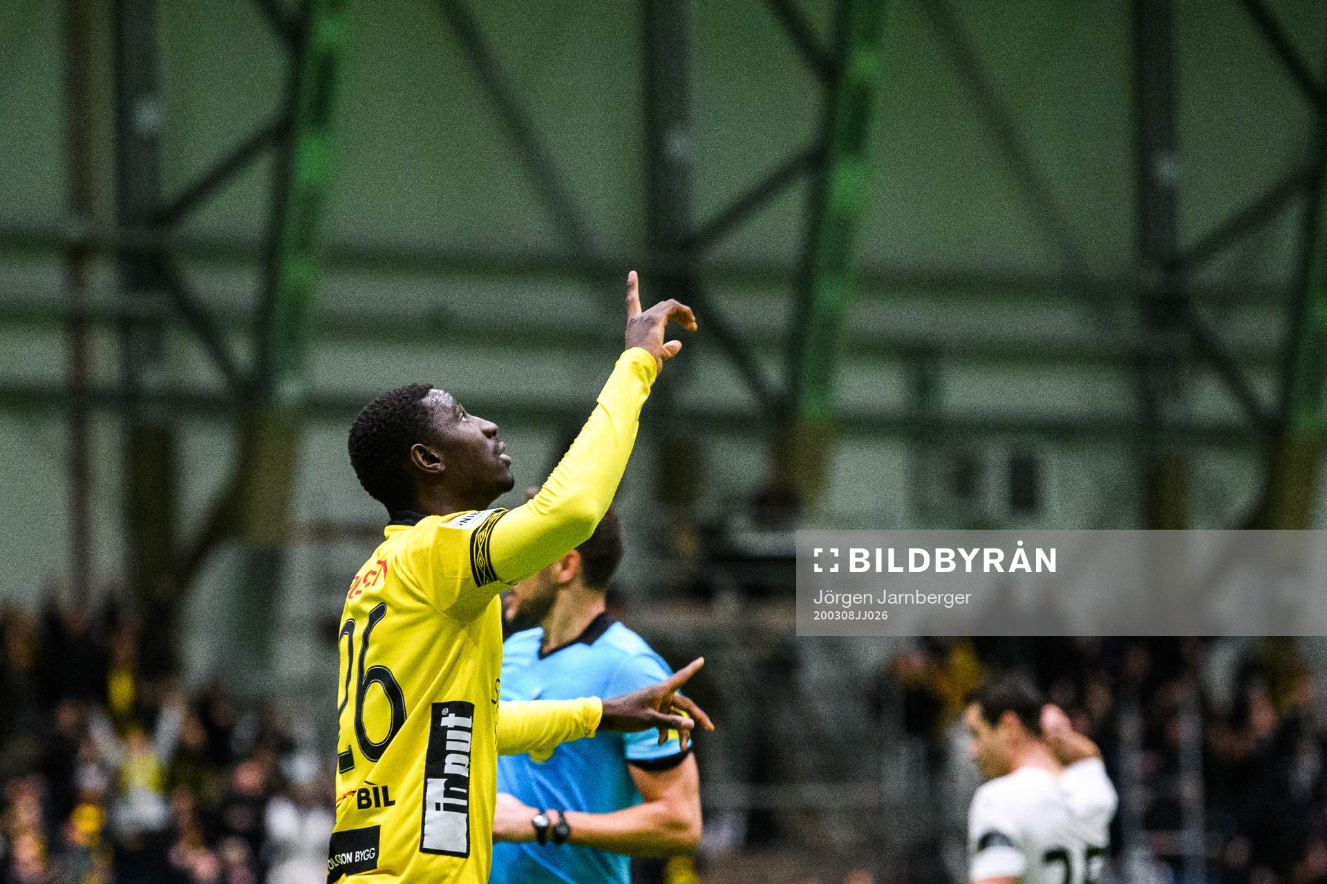 Elfsborgs Marokhy Ndione jublar efter 1-0 under fotbollsmatchen i Svenska cupen mellan Elfsborg och Örebro den 8 mars 2020 i Borås.