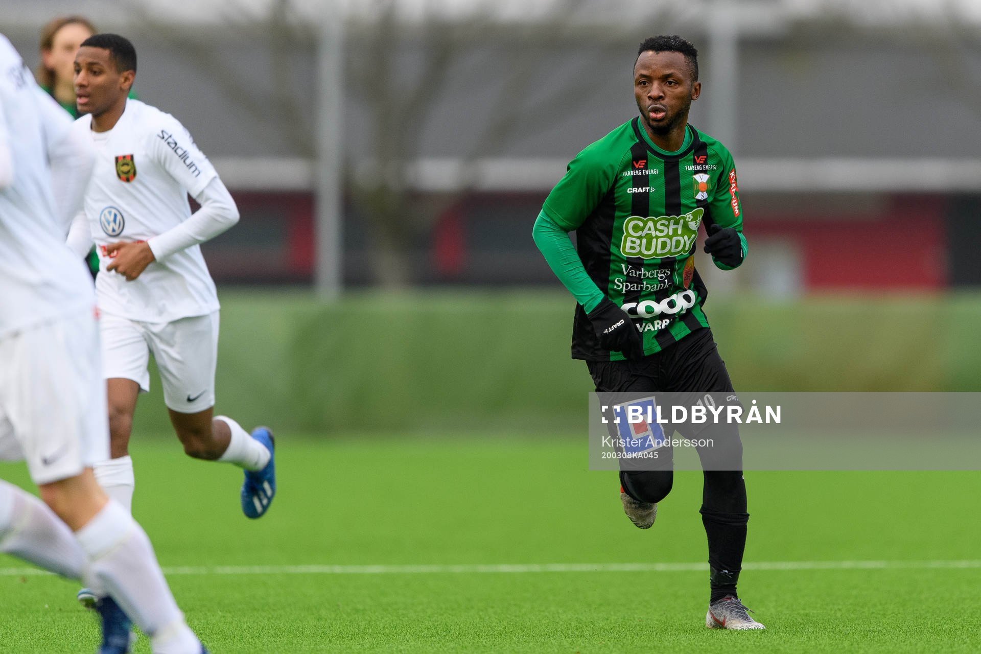 Varbergs Monday Samuel under fotbollsmatchen i Svenska Cupen mellan Varberg och Brommapojkarna den 8 mars 2020 i Varberg.