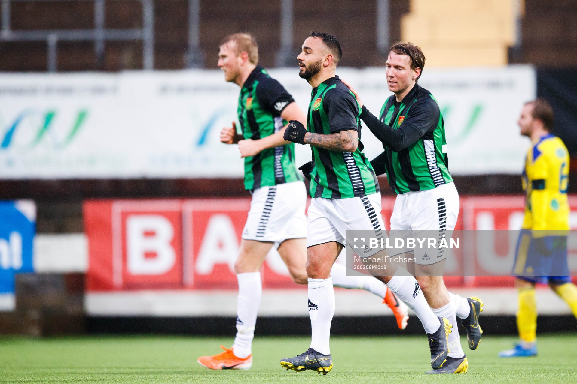 Gais Richard Yarsuvat jublar efter 4-1 under fotbollsmatchen i Svenska Cupen mellan GAIS och Eskilsminne den 8 mars 2020 i Göteborg.