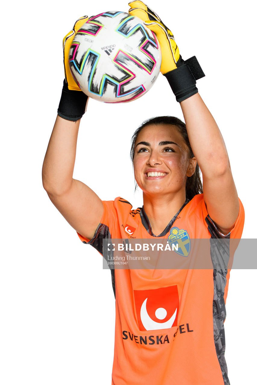 Goalkeeper Zecira Musovic poses for a portrait