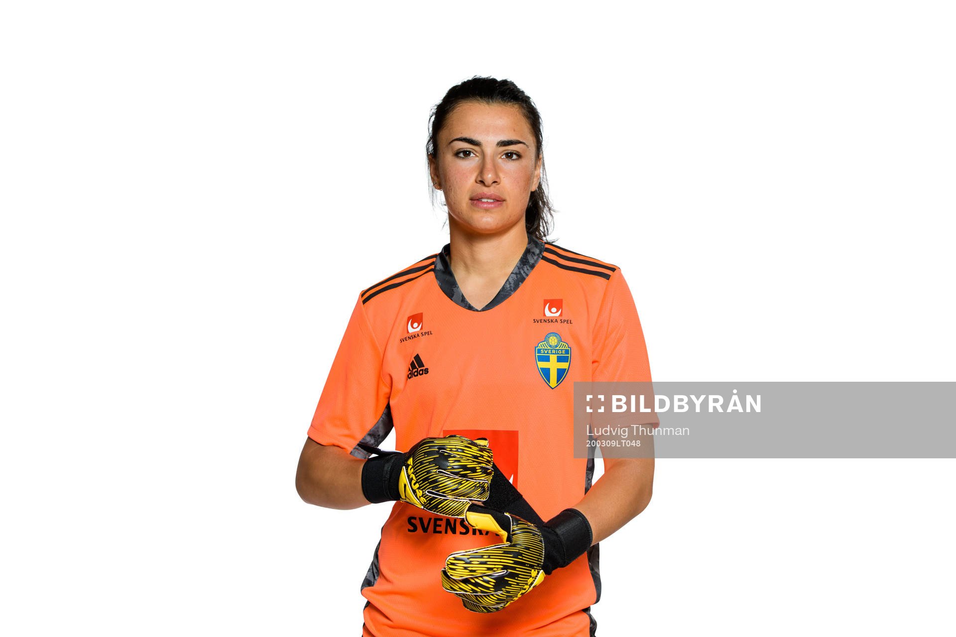 Goalkeeper Zecira Musovic poses for a portrait