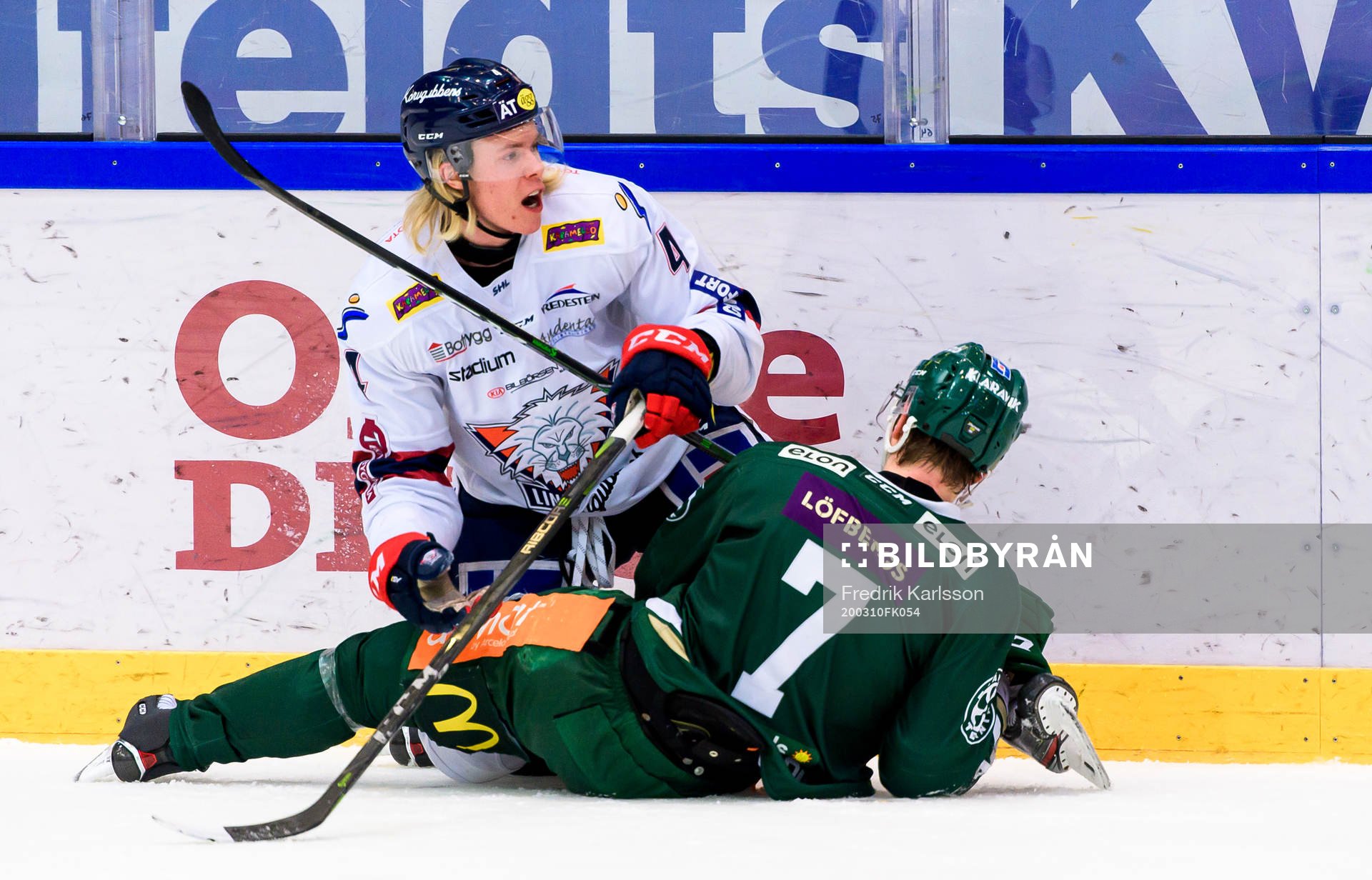 Linköpings Samuel Lofquist och Färjestads Johan Ivarsson