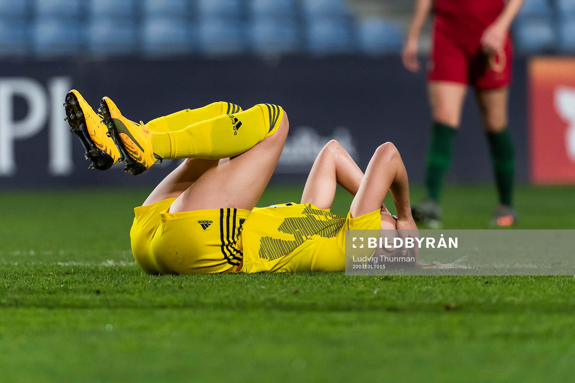 Fridolina Rolfö of Sweden in pain